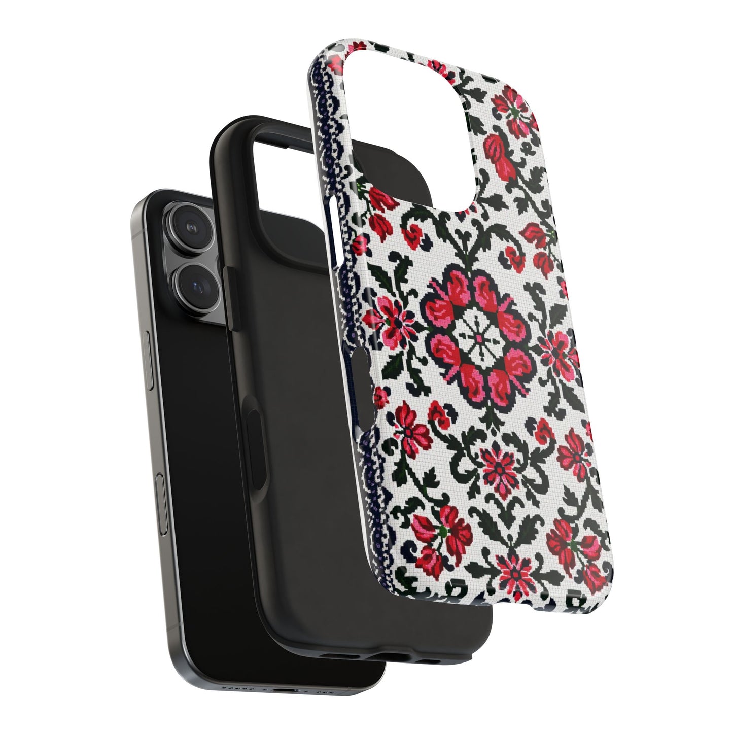 Traditional Knit Floral Design | Tough Phone Case - Durable Protection for iPhone