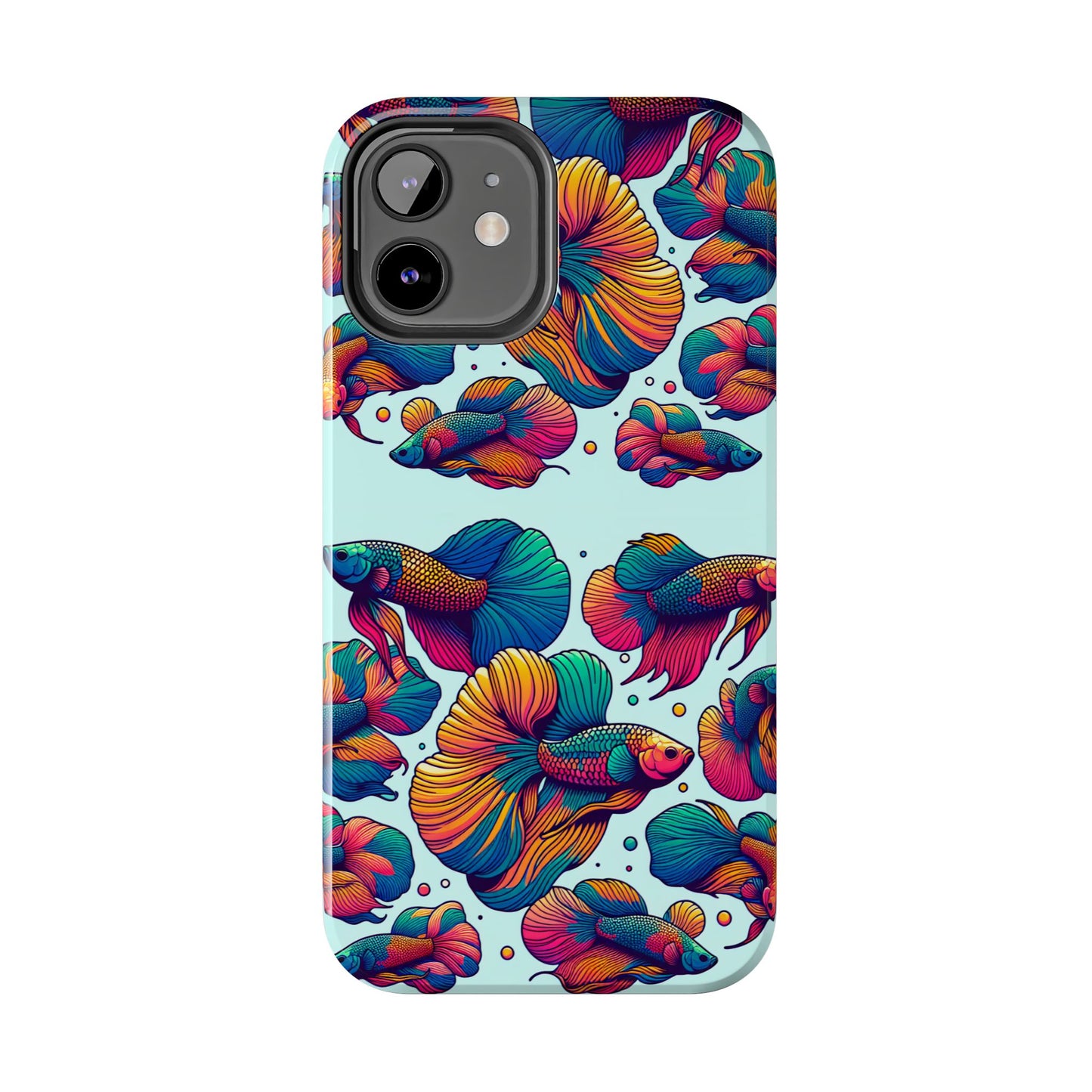 Colorful Fish Pattern Tough Phone Case - Aquatic Lovers - for iPhone