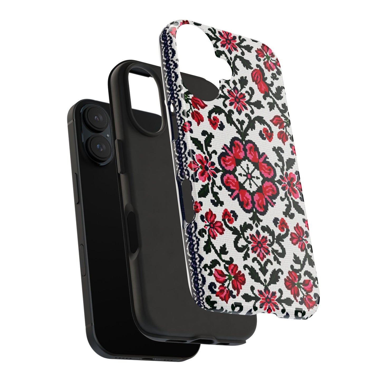 Traditional Knit Floral Design | Tough Phone Case - Durable Protection for iPhone
