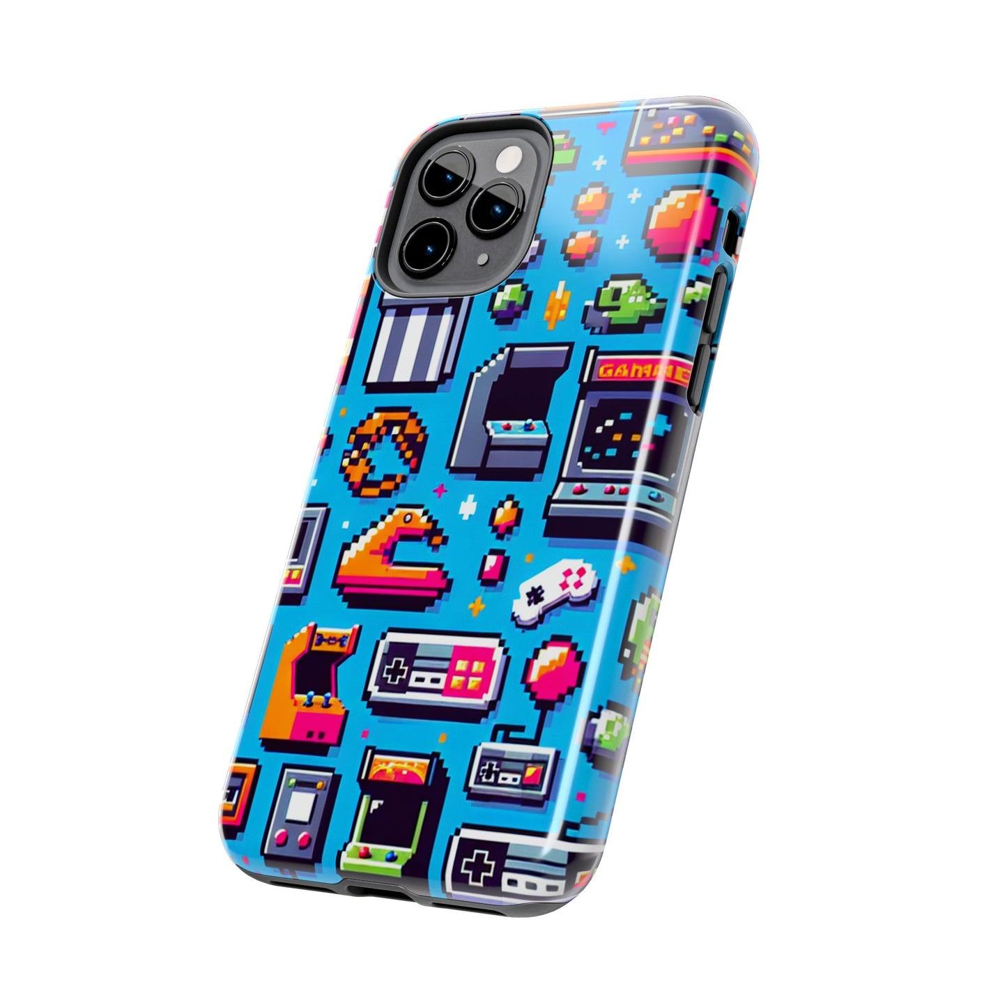 Retro Gaming Tough Phone Case - Pixel Art Design for Gamers - for iPhone