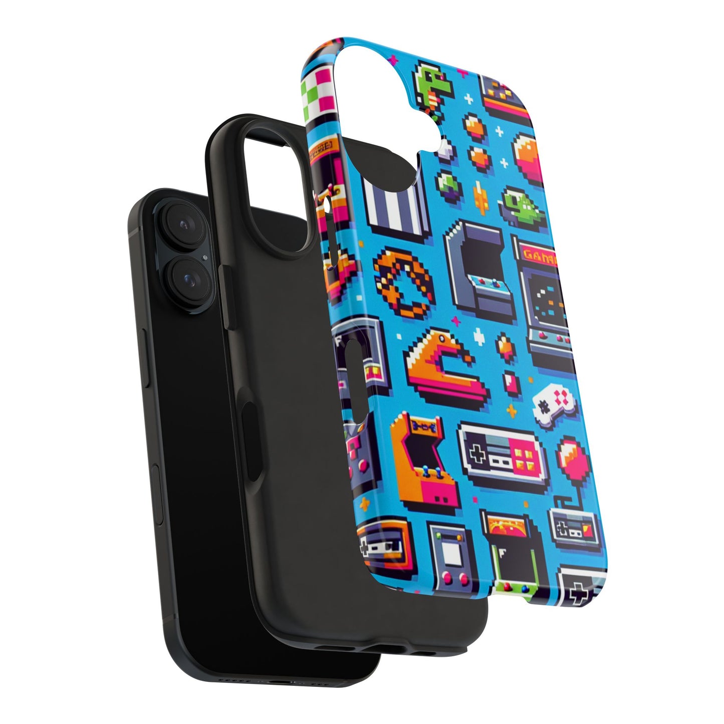 Retro Gaming Tough Phone Case - Pixel Art Design for Gamers - for iPhone