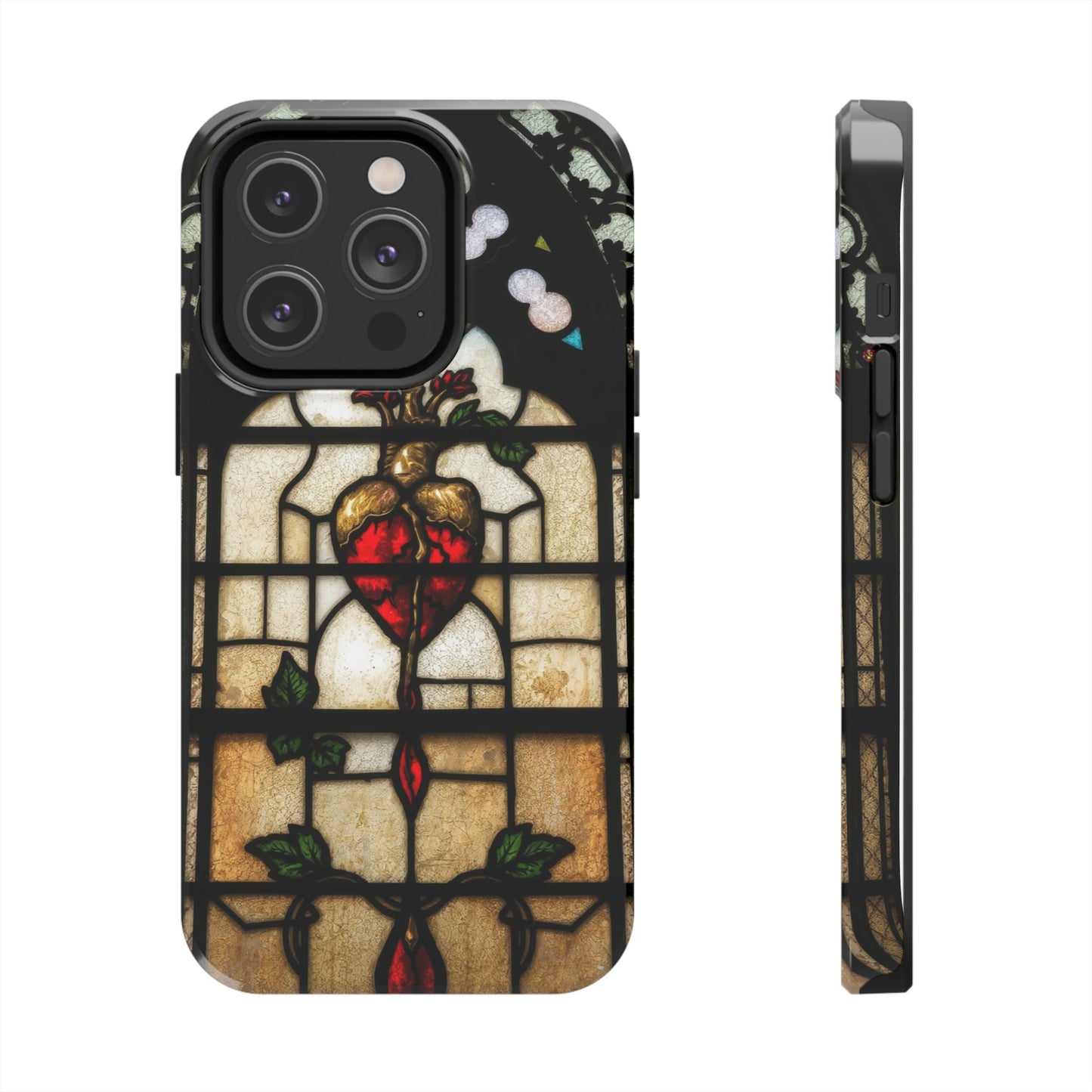 Stained Glass Heart Tough Phone Case - Unique Design for Protection & Style