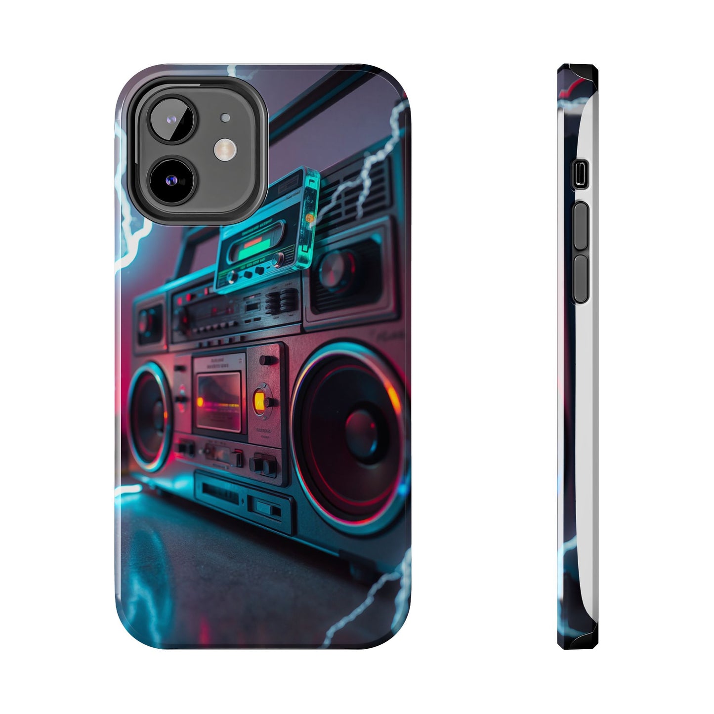 Retro Boombox Tough Phone Case – Vibrant Protection for Music Lovers