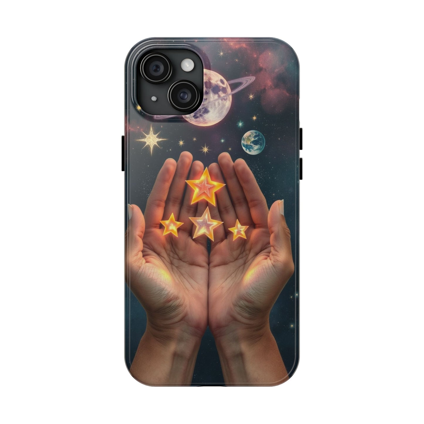 Galaxy Hands Tough Phone Case - Celestial Design for Star Lovers