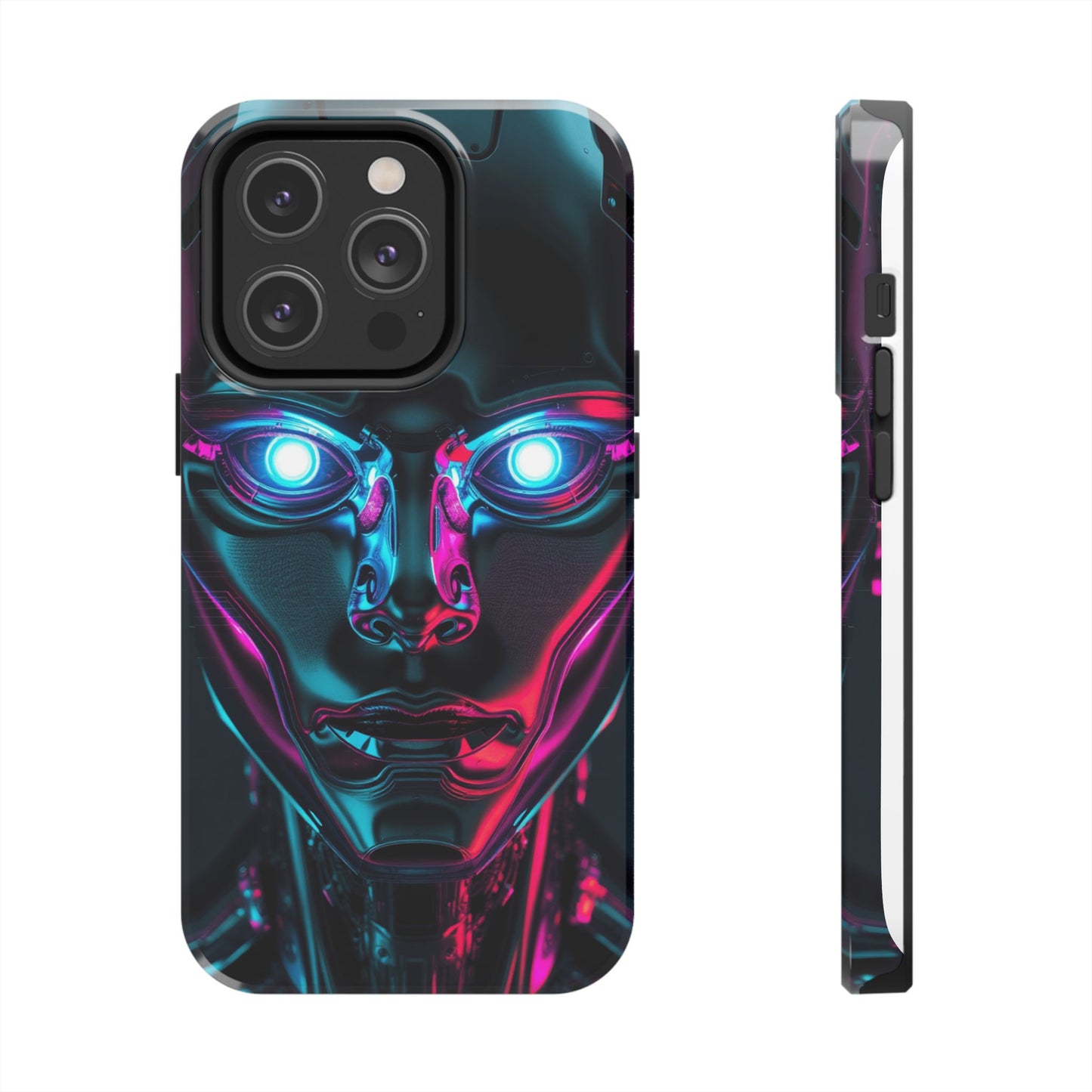 Futuristic Phone Case, Tough Phone Cover, Cyberpunk Style, Robot Design, Gift for Tech Lovers, Unique Phone Accessories
