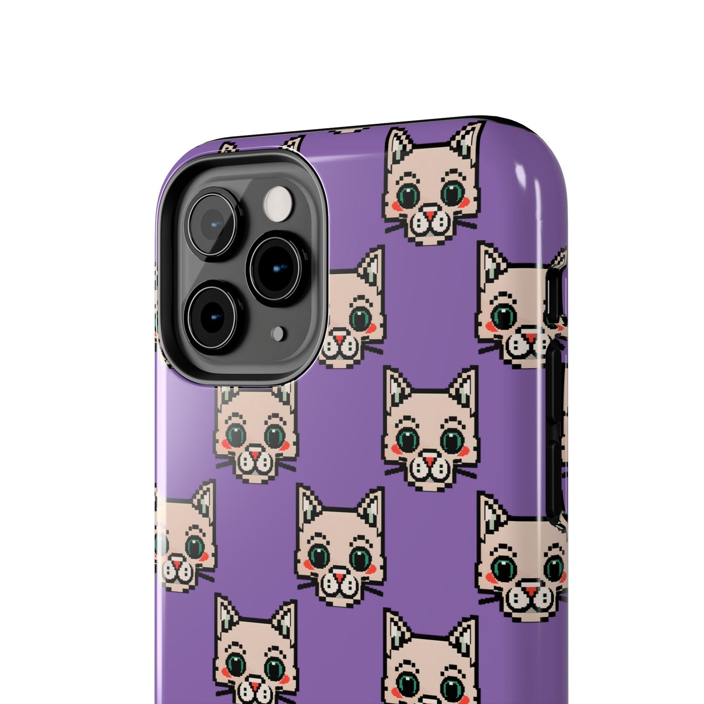 Cute Pixel Cat Tough Phone Case – Fun and Durable Protection for Cat Lovers - for iPhone