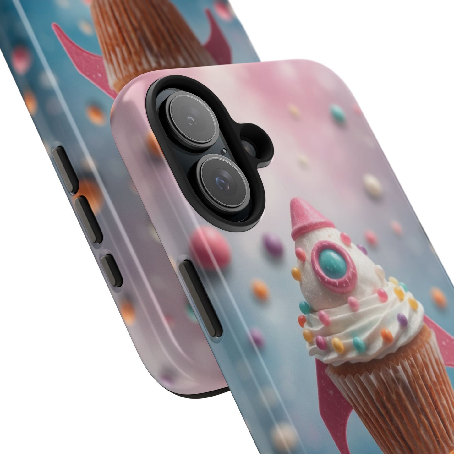 Whimsical Rocket Cupcake Phone Case - Fun Protective Case for Kids and Teens