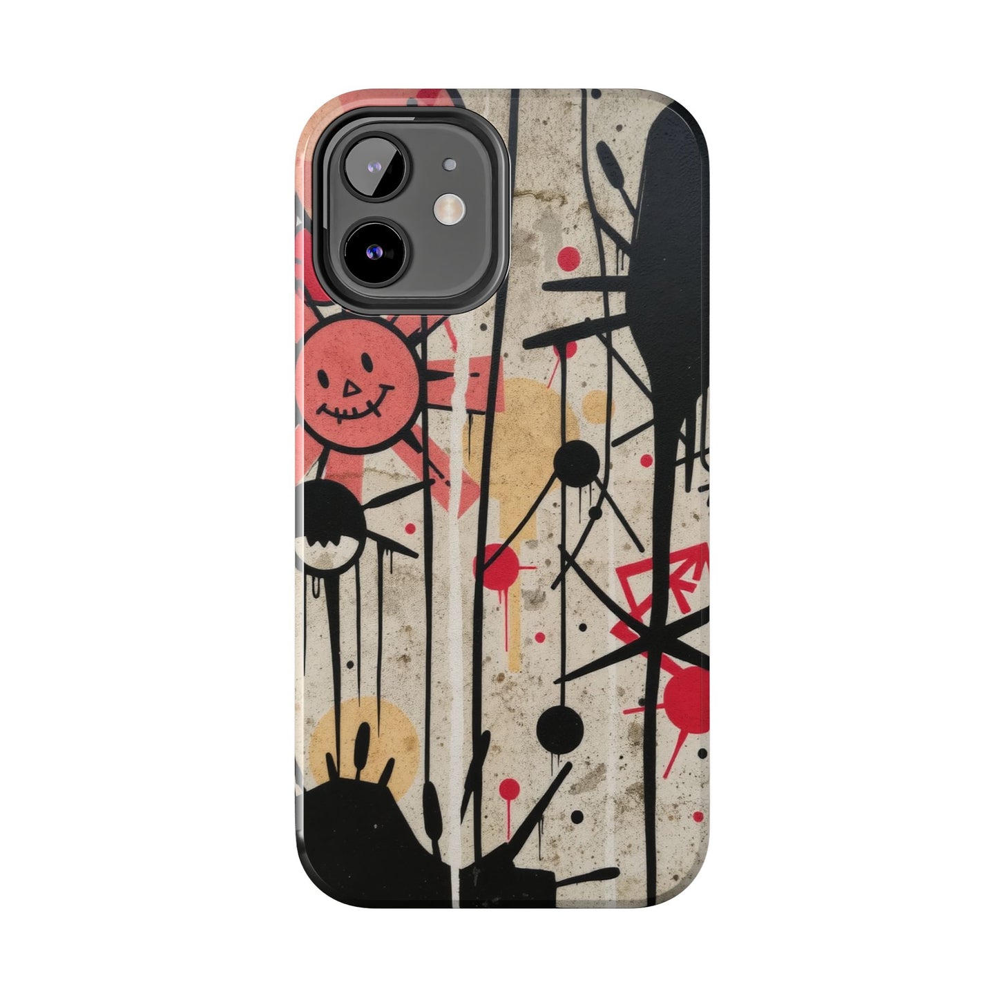 Artistic Tough Phone Case - Abstract Fun Grafitti Design for Protective Style - for iPhone