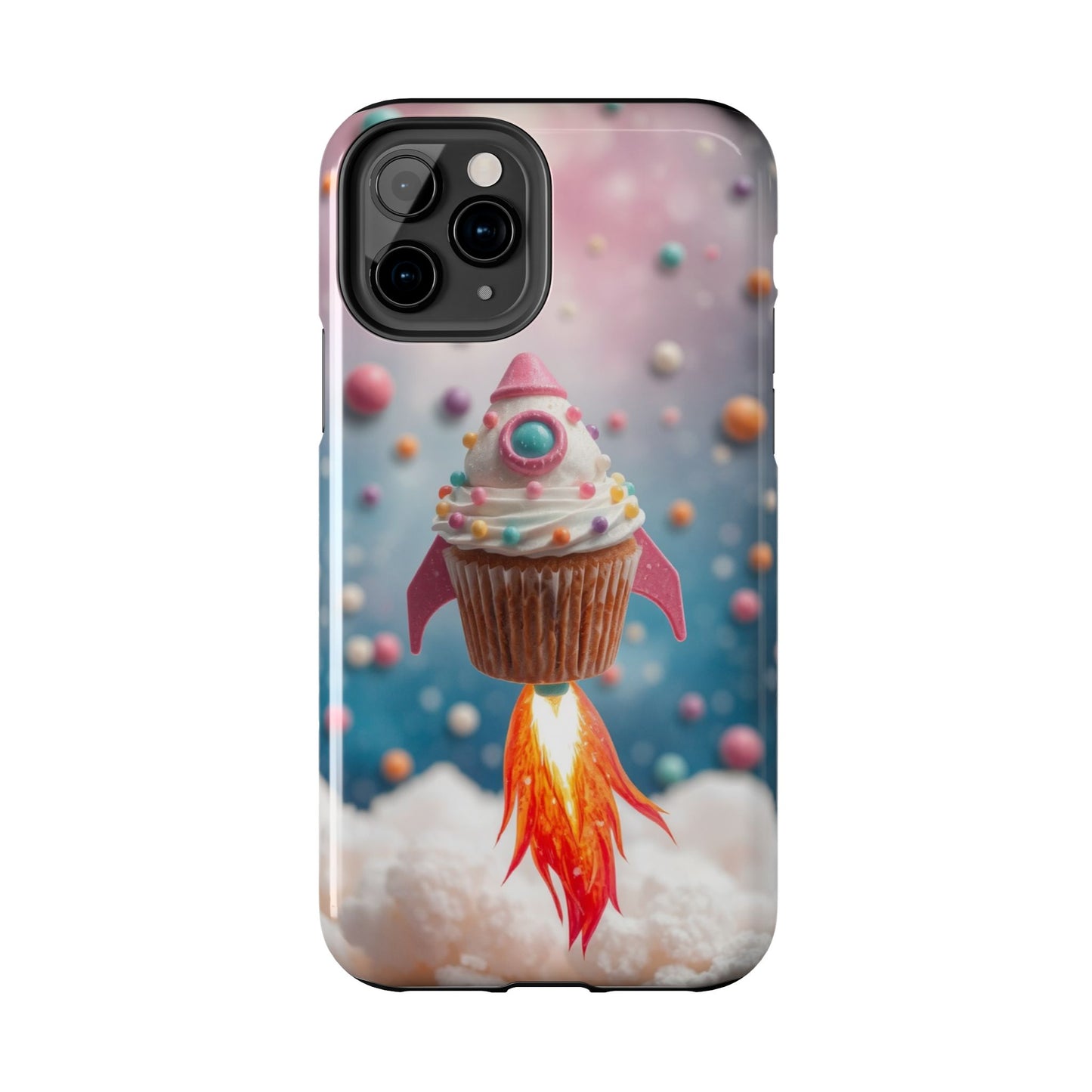 Whimsical Rocket Cupcake Phone Case - Fun Protective Case for Kids and Teens