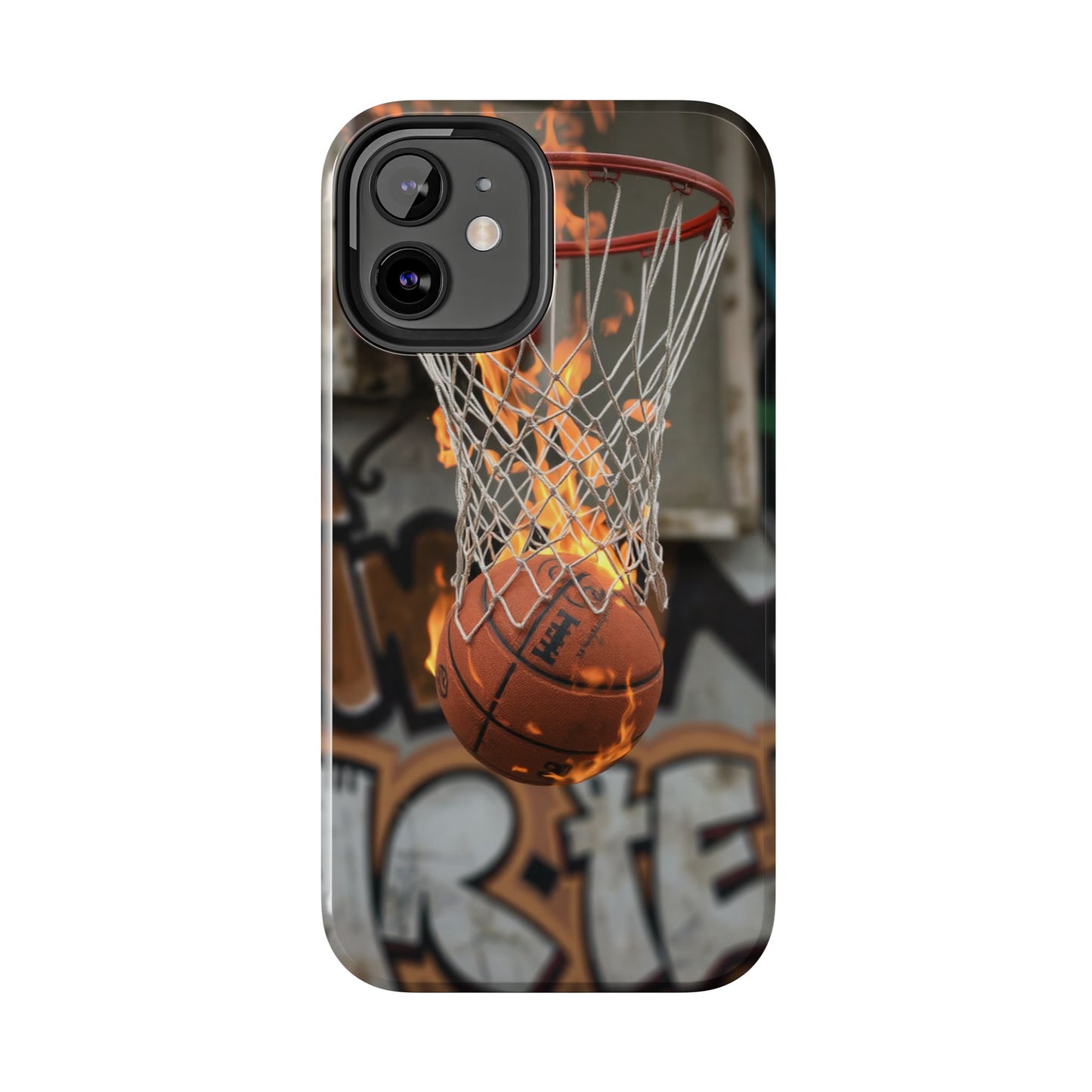 Fire Basketball Tough Phone Case - Durable Sporty Design for Athletes & Fans