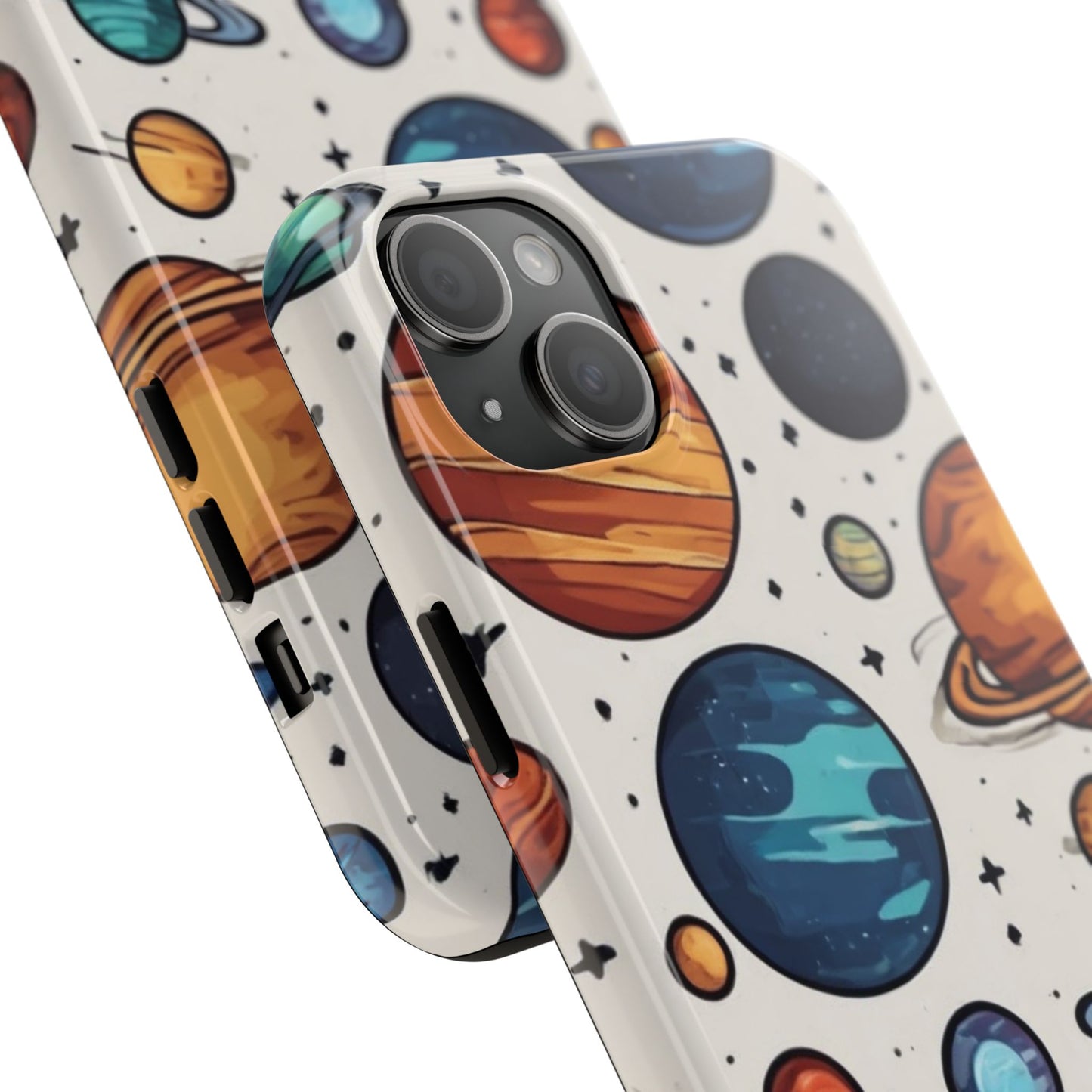 Cosmic Galaxy Tough Phone Case - Planetary Cartoon Design - for iPhone