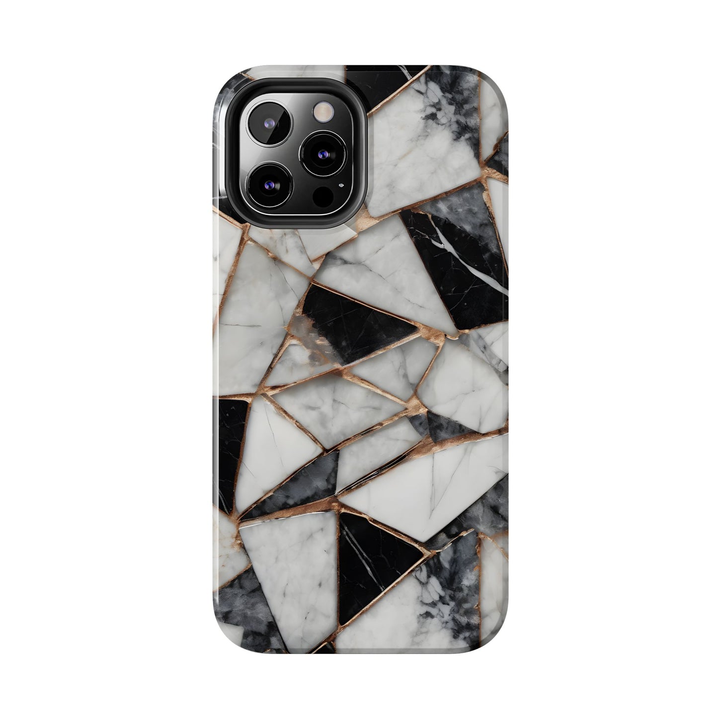 Elegant Marble Tough Phone Case - Stylish Protection for iPhone