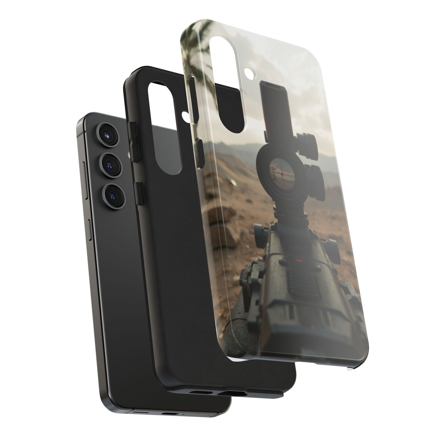 Tough Phone Case with Sniper Scope Design - Durable & Stylish Protection for Outdoors Enthusiasts