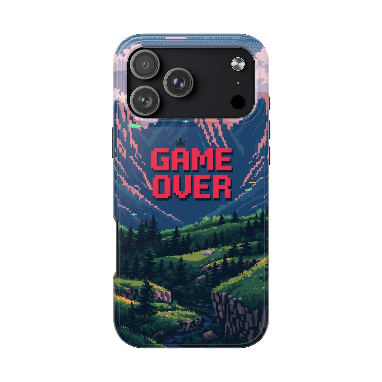 Pixel Art Tough Phone Case - 'Game Over' Design for Gamers