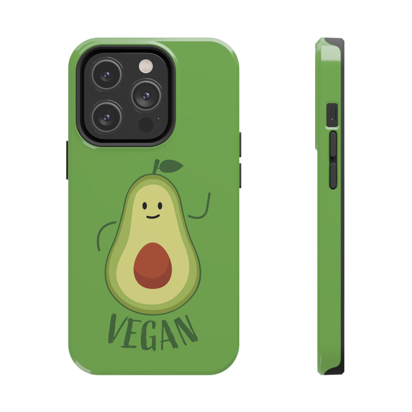 Vegan Avocado Tough Phone Case - Cute & Durable Phone Cover - for iPhone