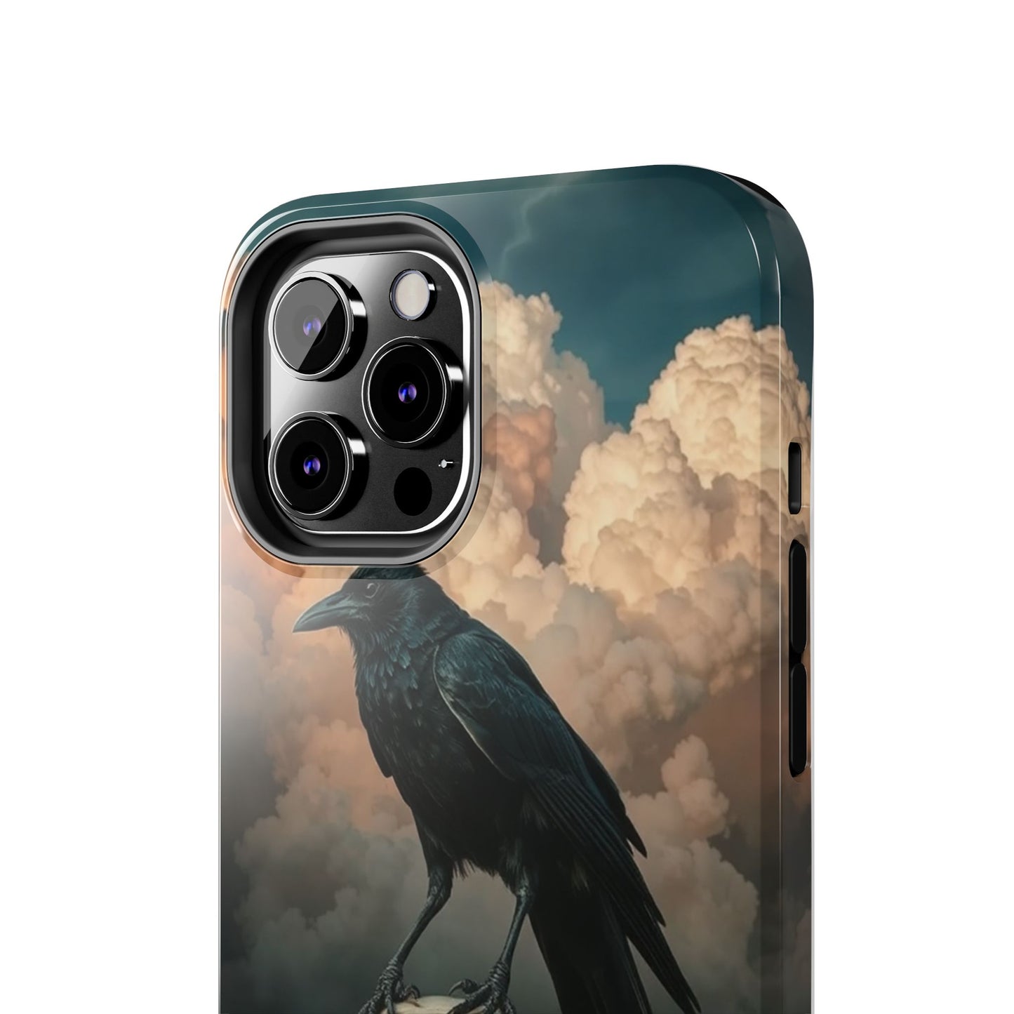 Gothic Raven Skull Tough Phone Case - Unique Protective Cover for Halloween Lovers