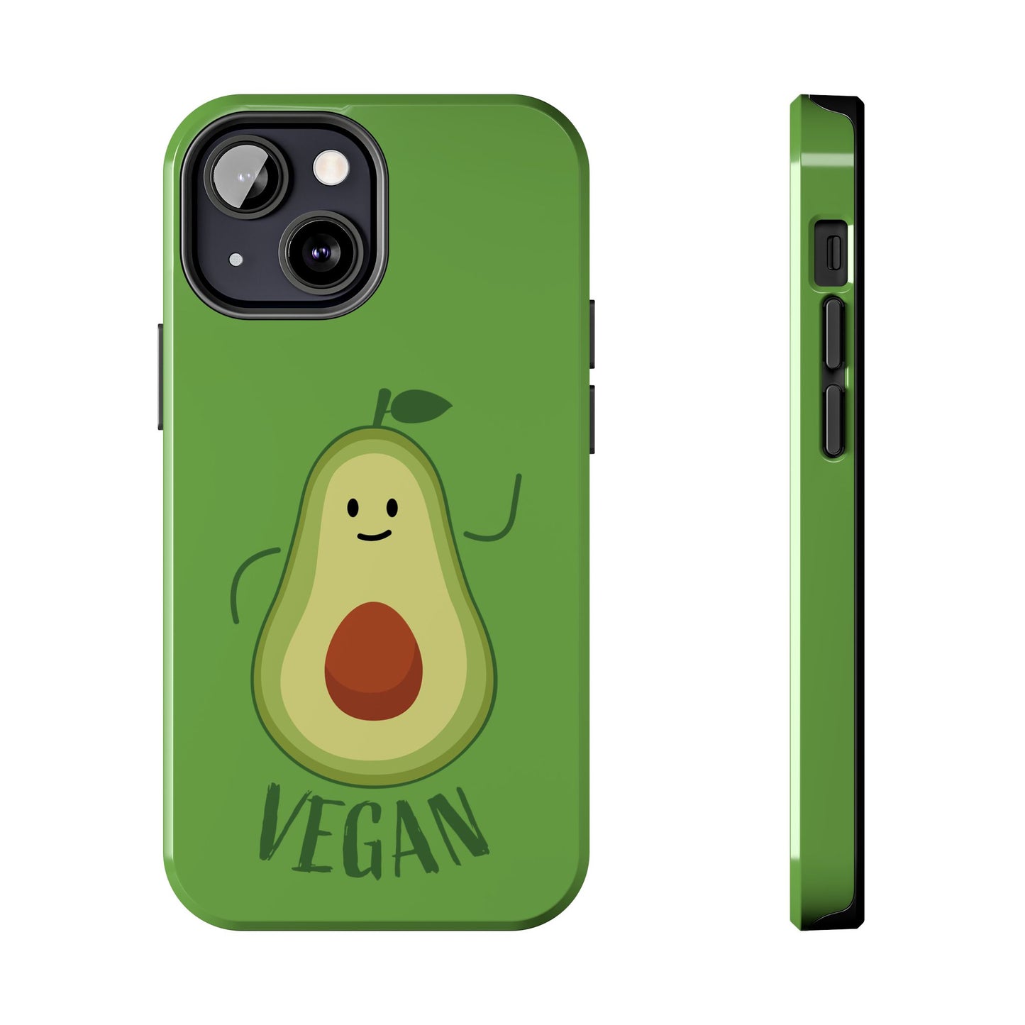 Vegan Avocado Tough Phone Case - Cute & Durable Phone Cover - for iPhone