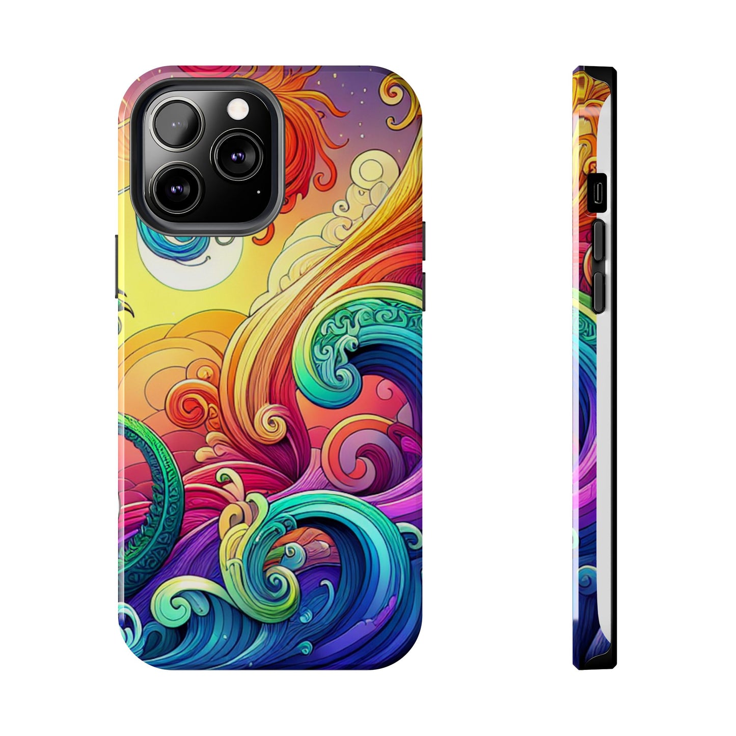 Fantasy Ocean Waves Tough Phone Case - Colorful Protective Cover - for iPhone