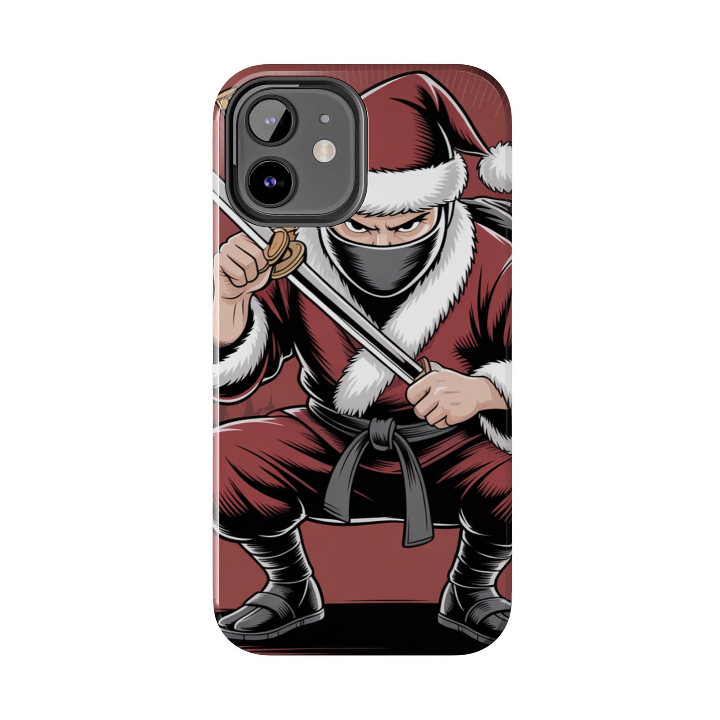 Ninja Santa Tough Phone Case | Durable Holiday Phone Cover for iPhone