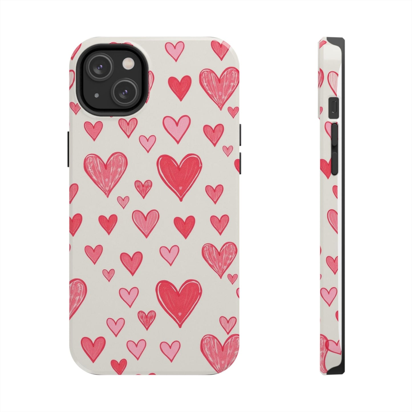 Heart Pattern Tough Phone Case - Cute and Stylish Protection