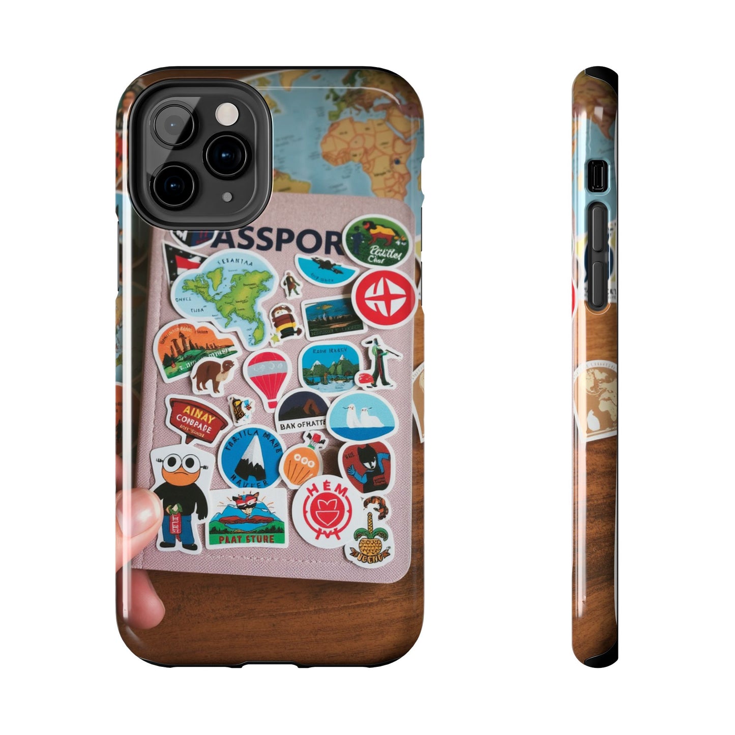 Adventure Stickers Phone Case - Tough Protection for Travel Lovers