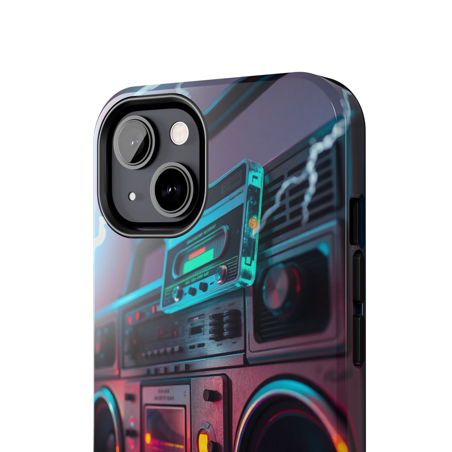 Retro Boombox Tough Phone Case – Vibrant Protection for Music Lovers