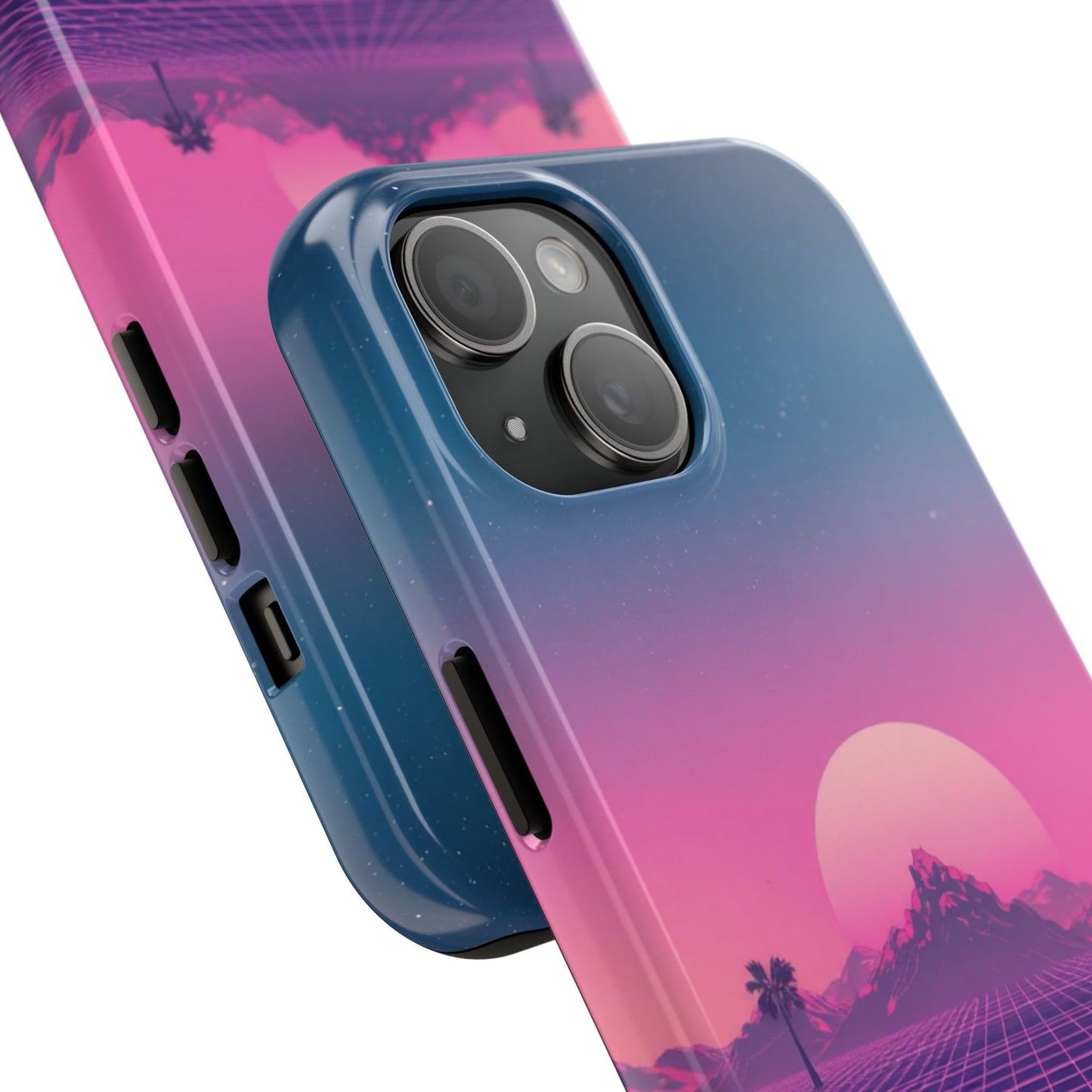 Retro Aesthetic Tough Phone Case - Vibrant Sunset Design