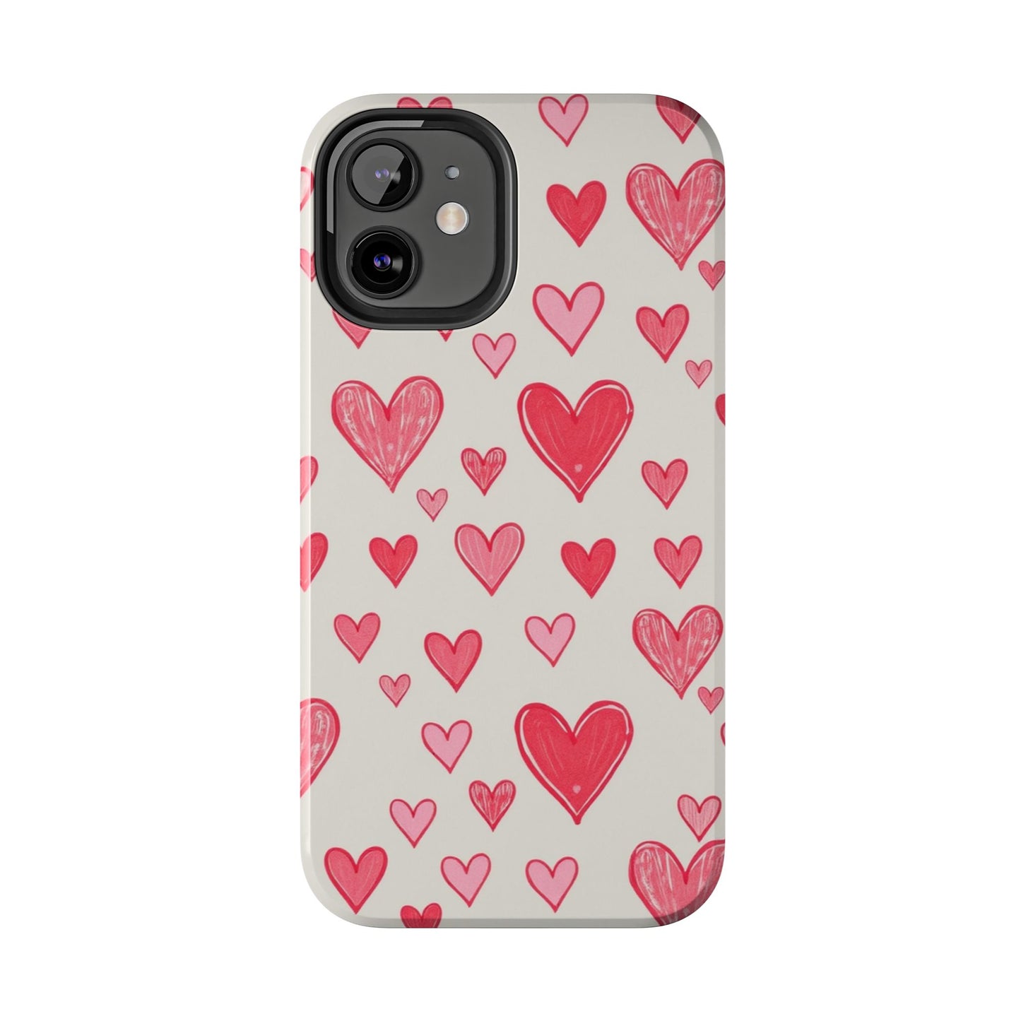 Heart Pattern Tough Phone Case - Cute and Stylish Protection