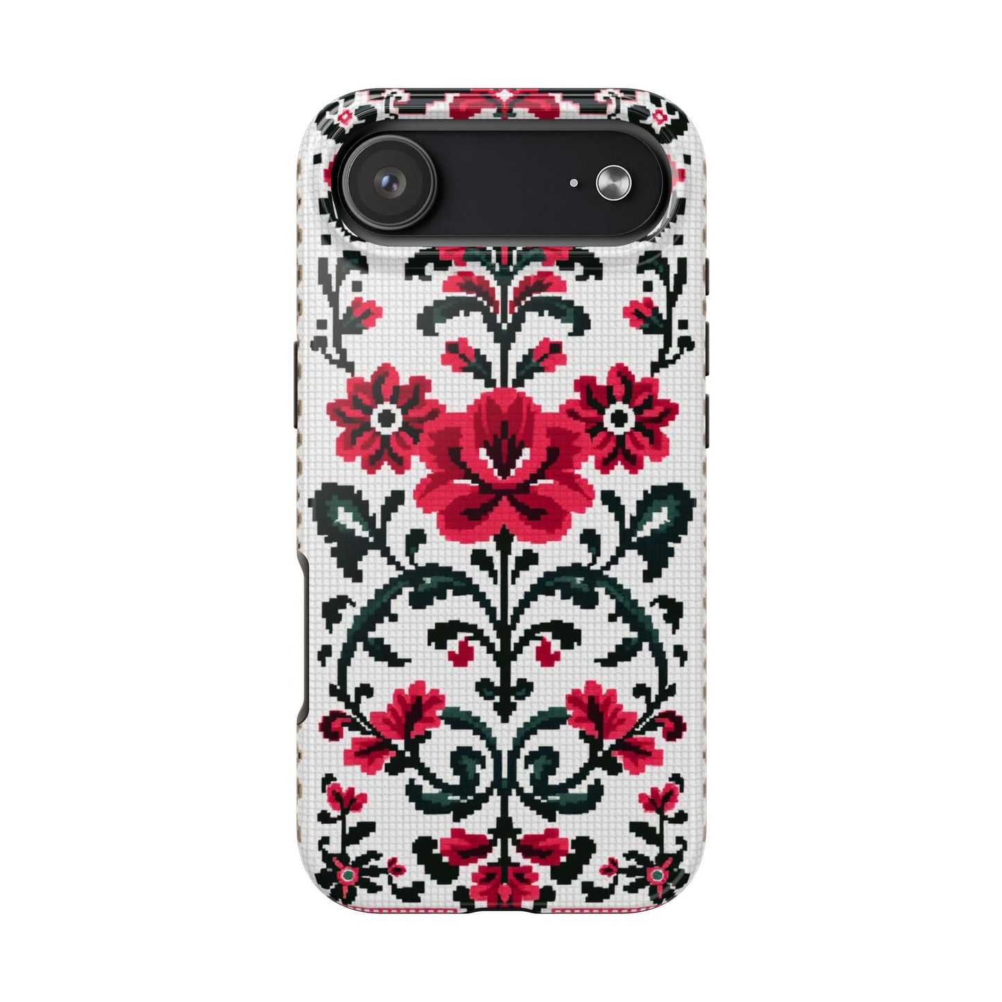 Traditional Floral Knit Tough Phone Cases - Durable Protection with Vintage Style - for iPhone
