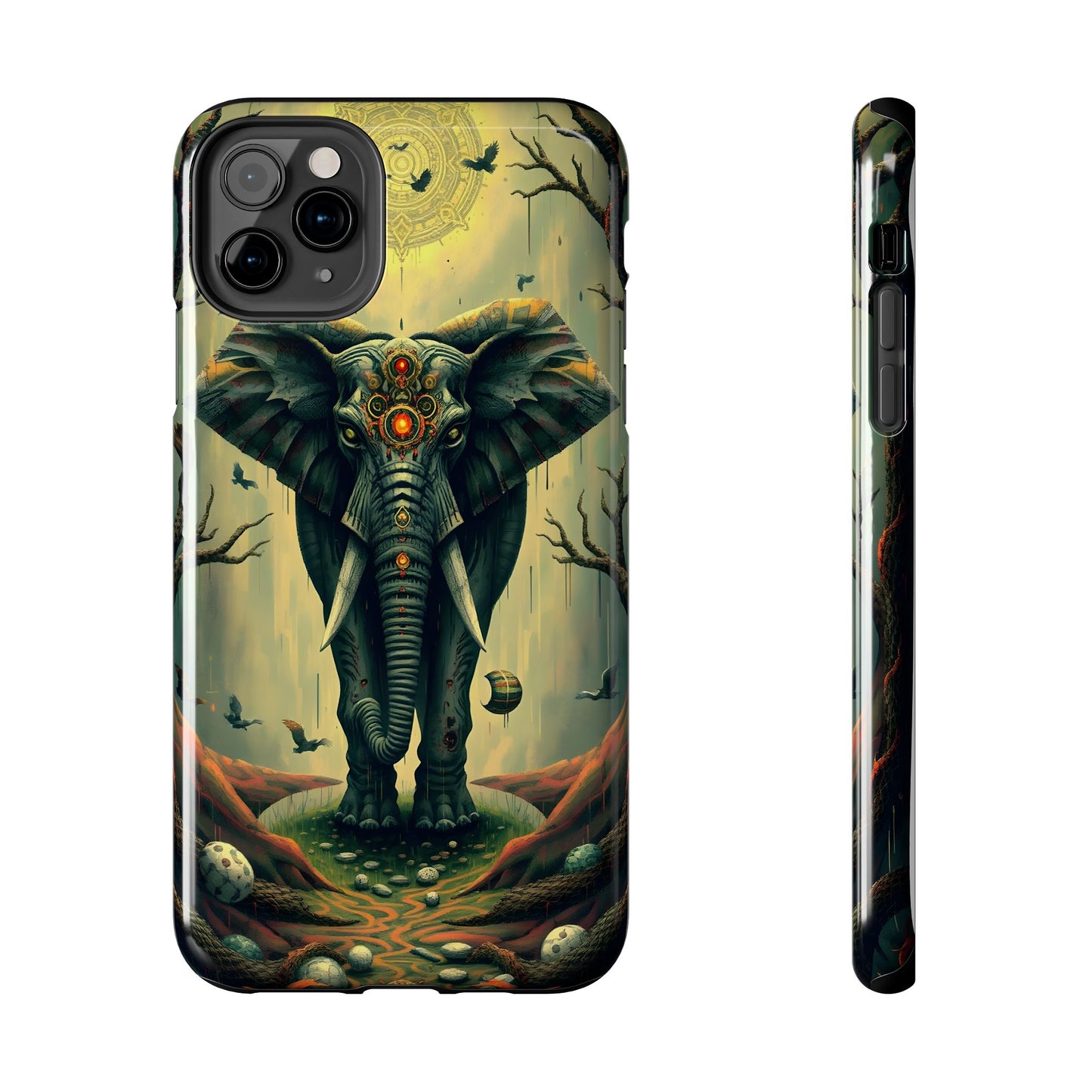 Mystical Forest Elephant Tough Phone Case | Vibrant Design for Nature Lovers - for iPhone