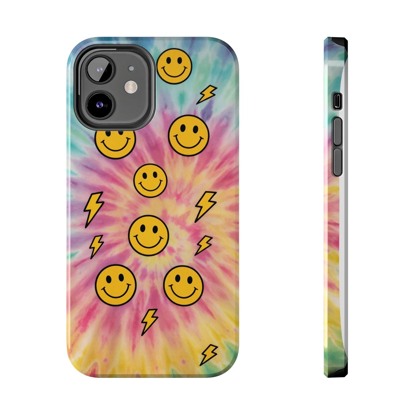 Colorful Smiley Lightning Tough Phone Case - Fun & Durable