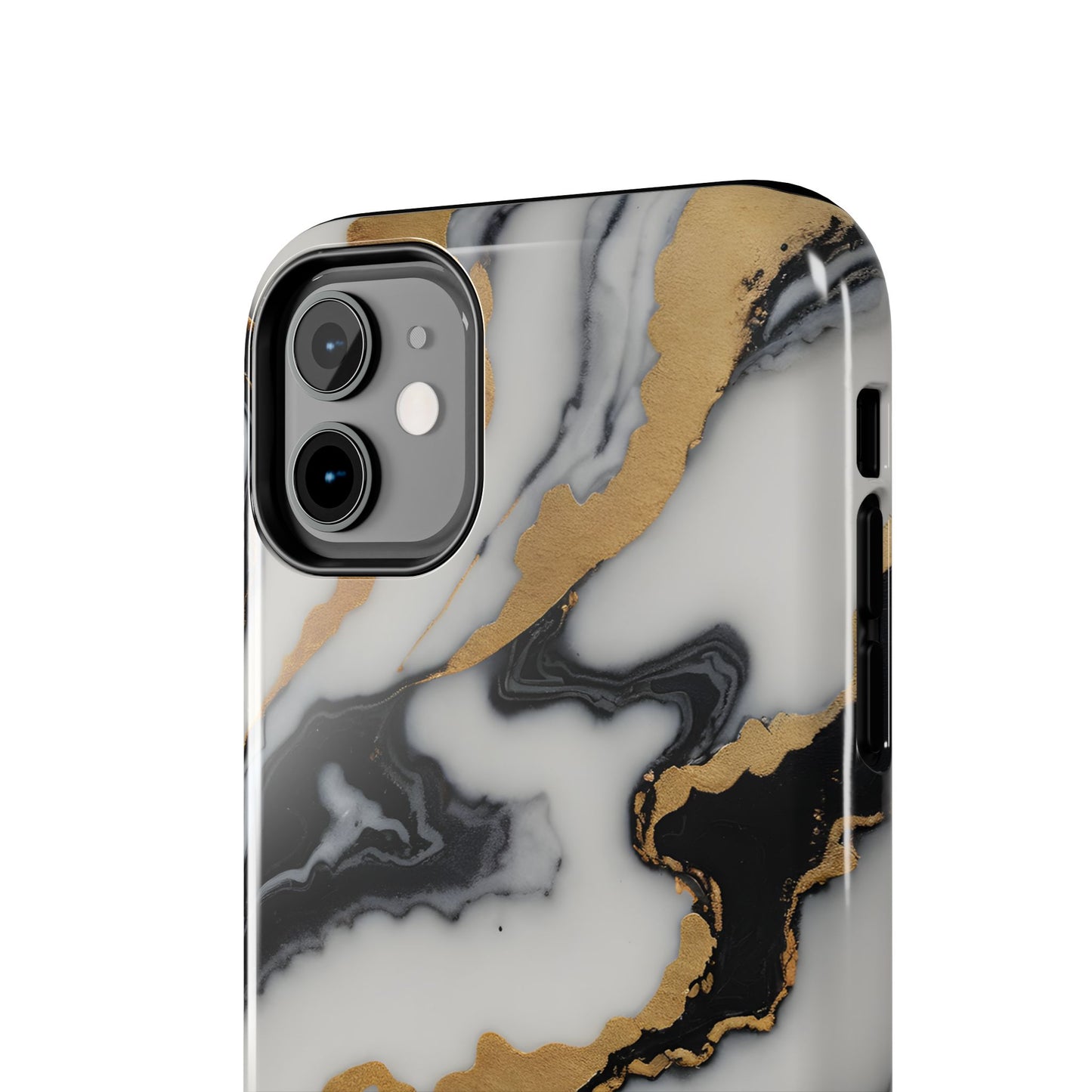 Elegant Gold Marble Tough Phone Case - Stylish Protection for Your iPhone