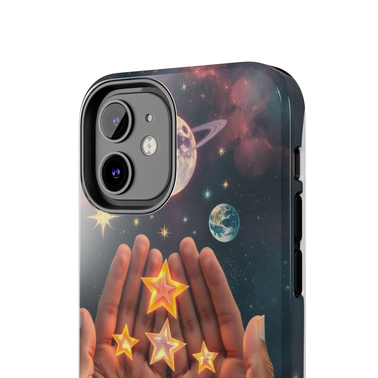Galaxy Hands Tough Phone Case - Celestial Design for Star Lovers