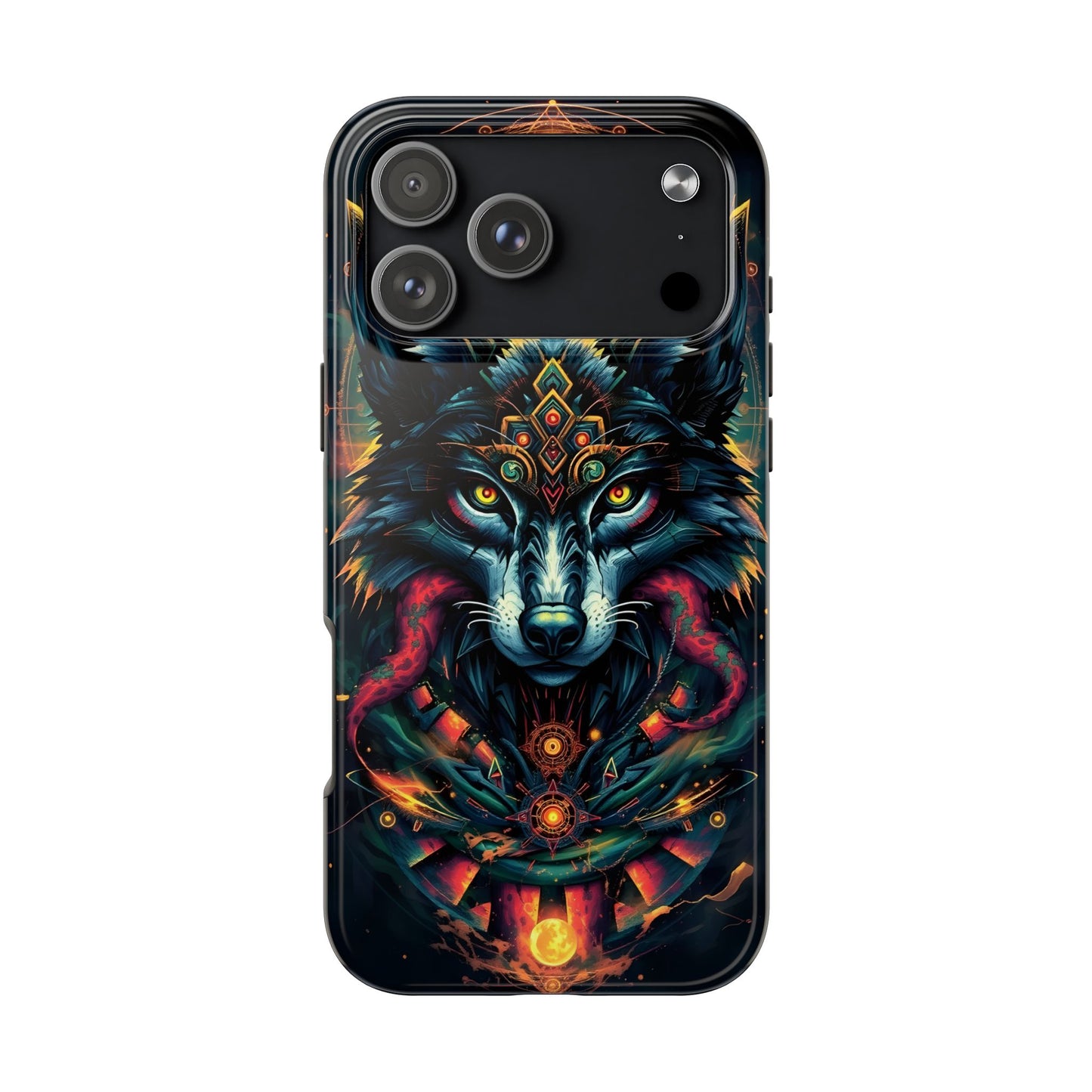 Vibrant Mystical Wolf Art Tough Phone Case - Durable & Unique Design for Animal Lovers - for iPhone
