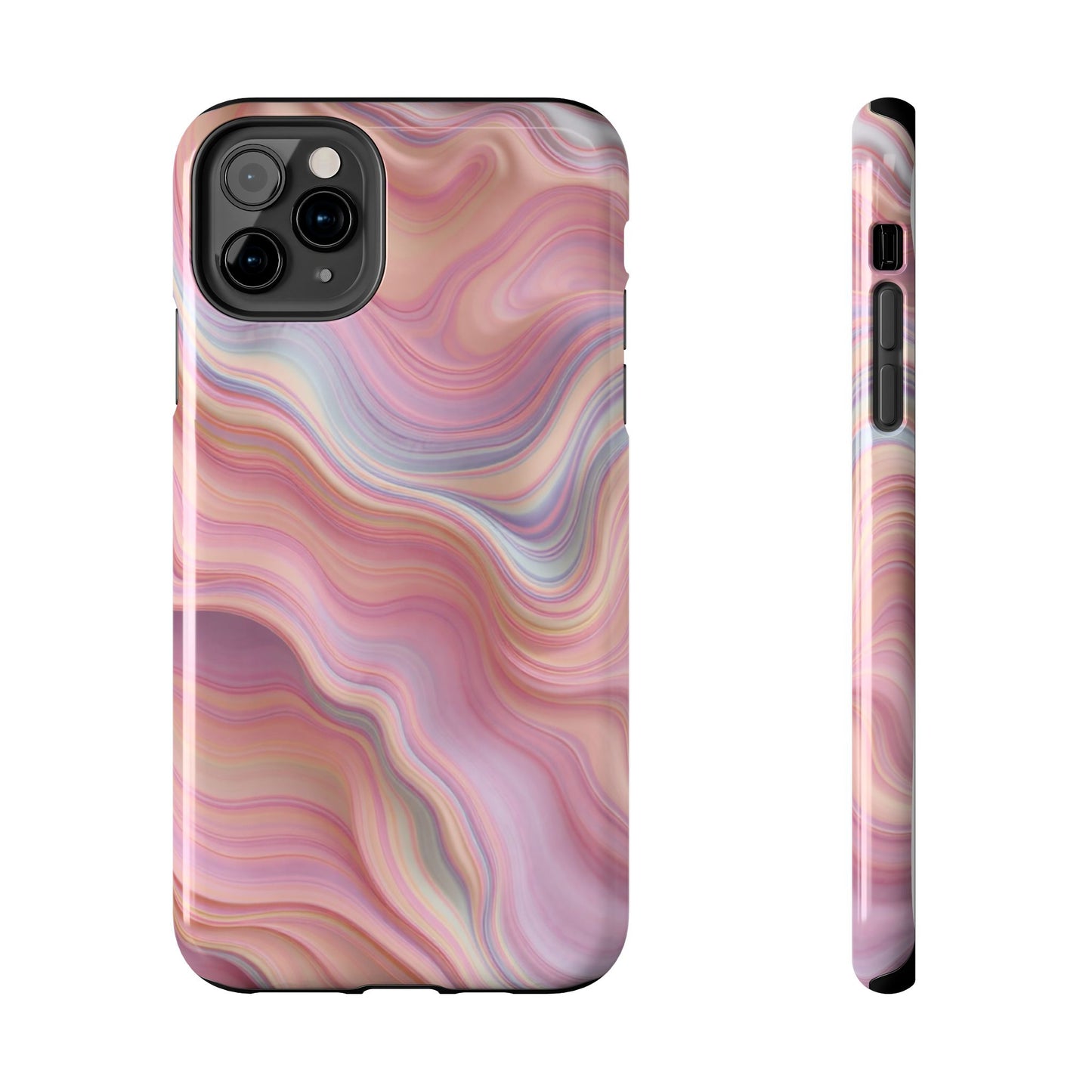 Stylish Tough Phone Cases - Abstract Pink Marble Design
