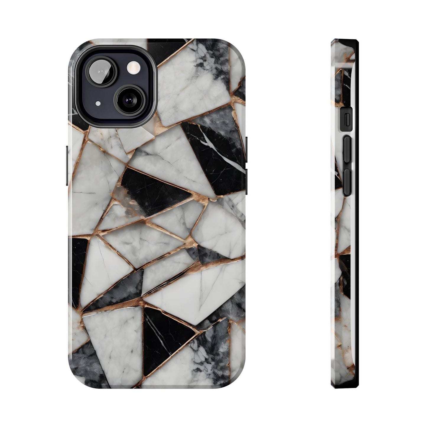Elegant Marble Tough Phone Case - Stylish Protection for iPhone