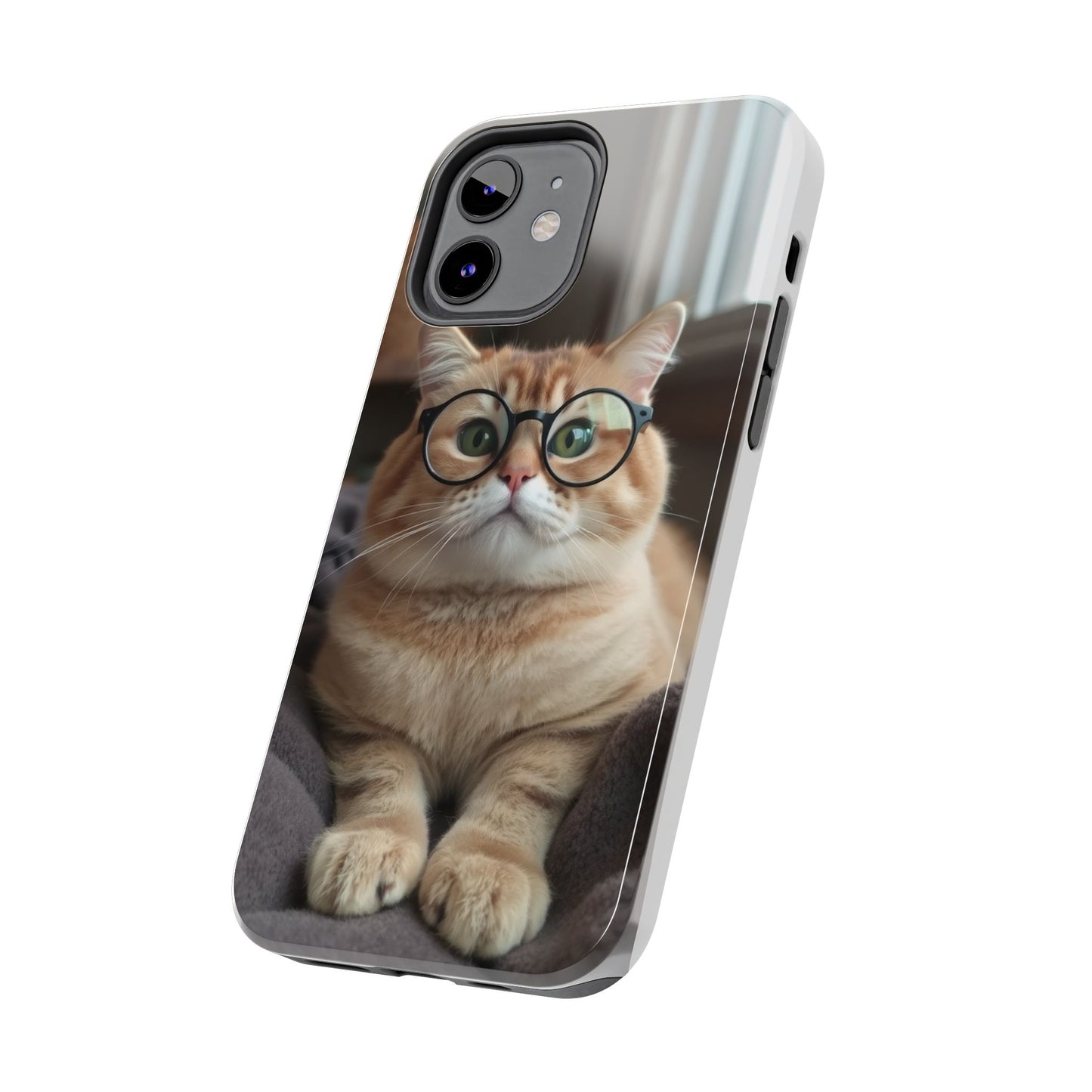 Cute Cat Glasses Tough Phone Case - Fun & Stylish Protection for Cat Lovers