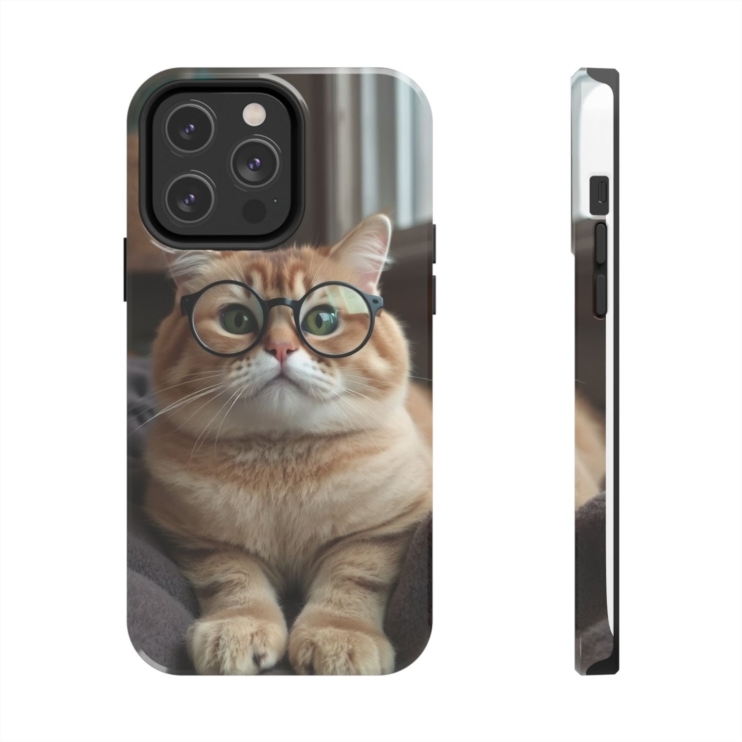 Cute Cat Glasses Tough Phone Case - Fun & Stylish Protection for Cat Lovers
