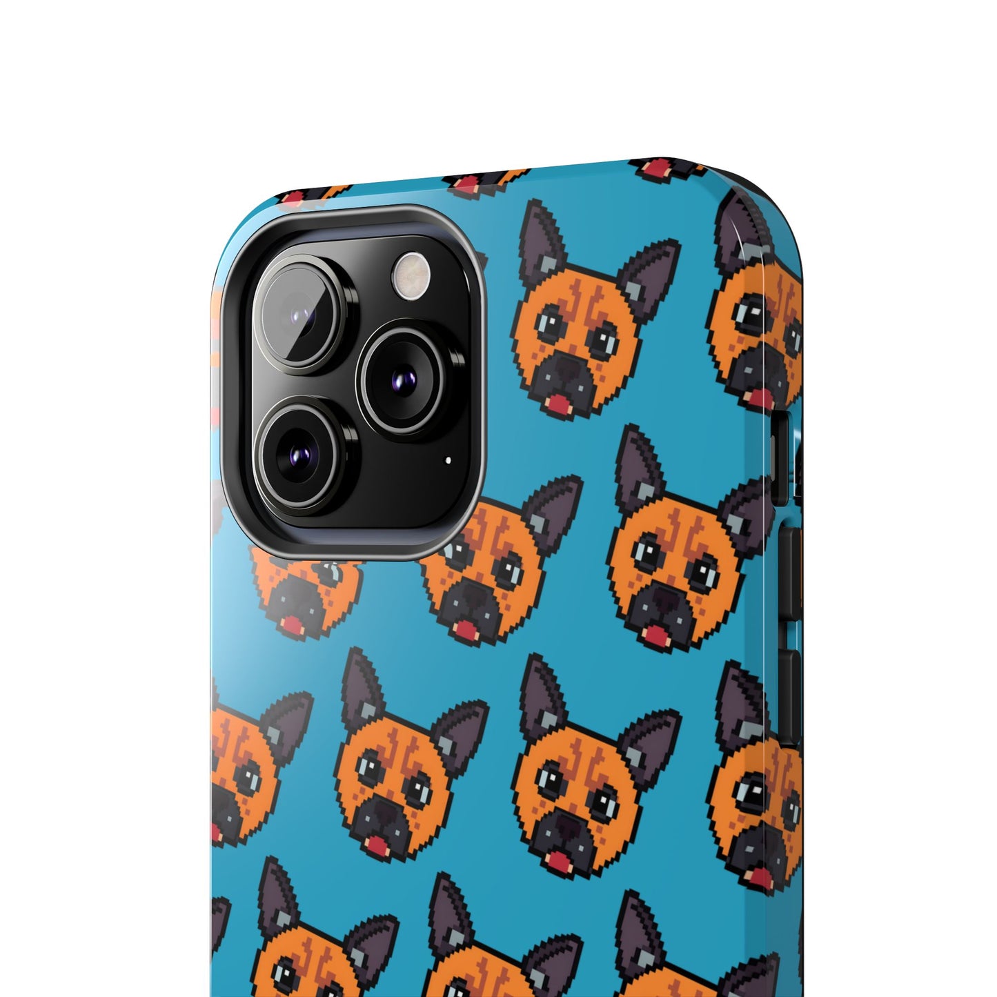 Cute Orange Dog Pixel Art Pattern Tough Phone Case - Fun & Durable Protection - for iPhone