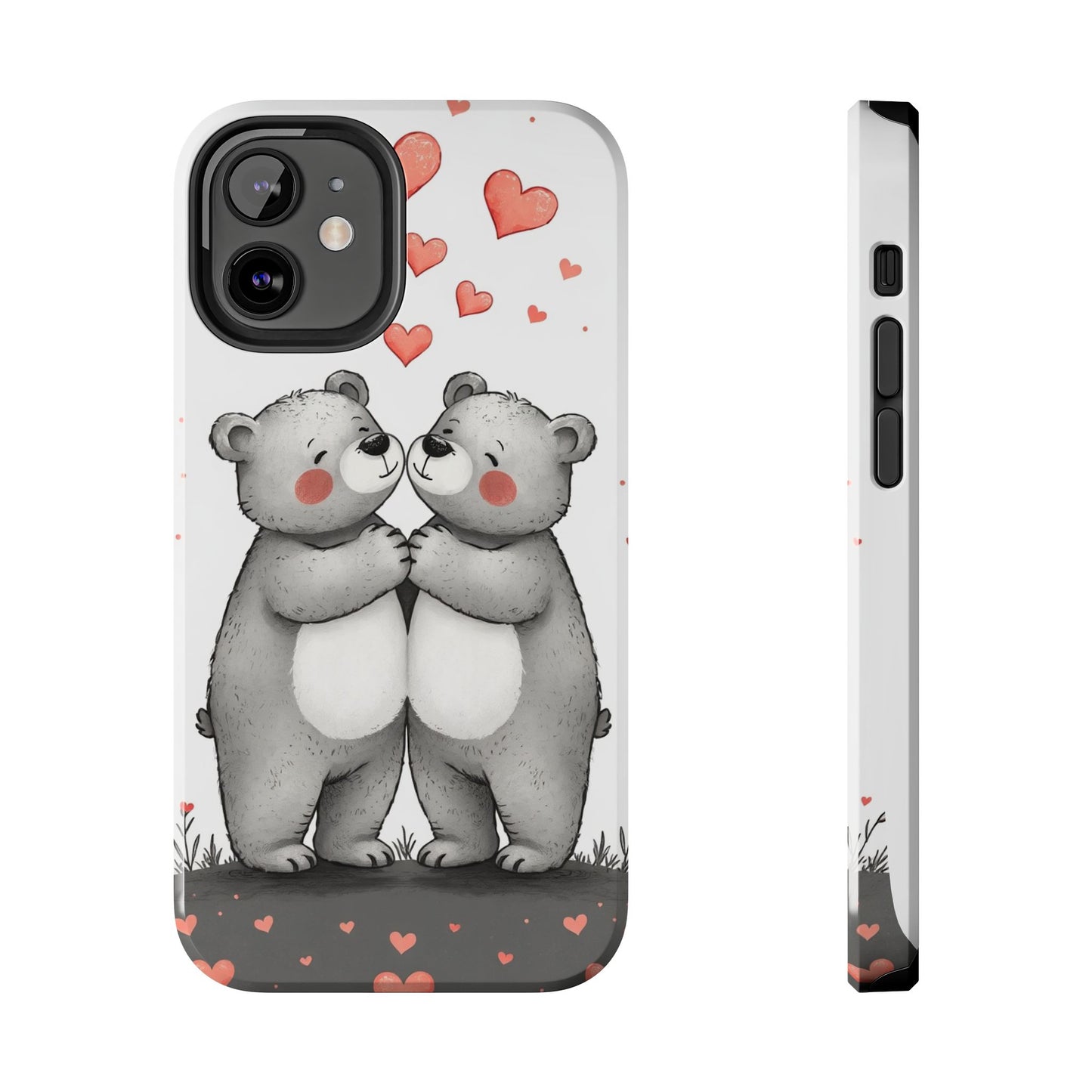 Cute Bear Love Tough Phone Case - Perfect for Valentine's Day & Couples