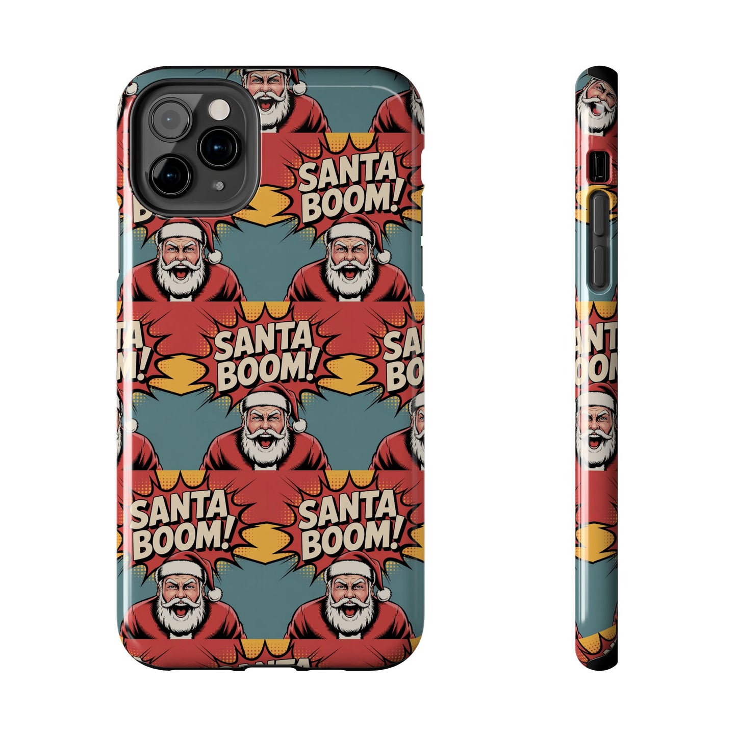 Festive Santa Boom Pattern Tough Phone Case