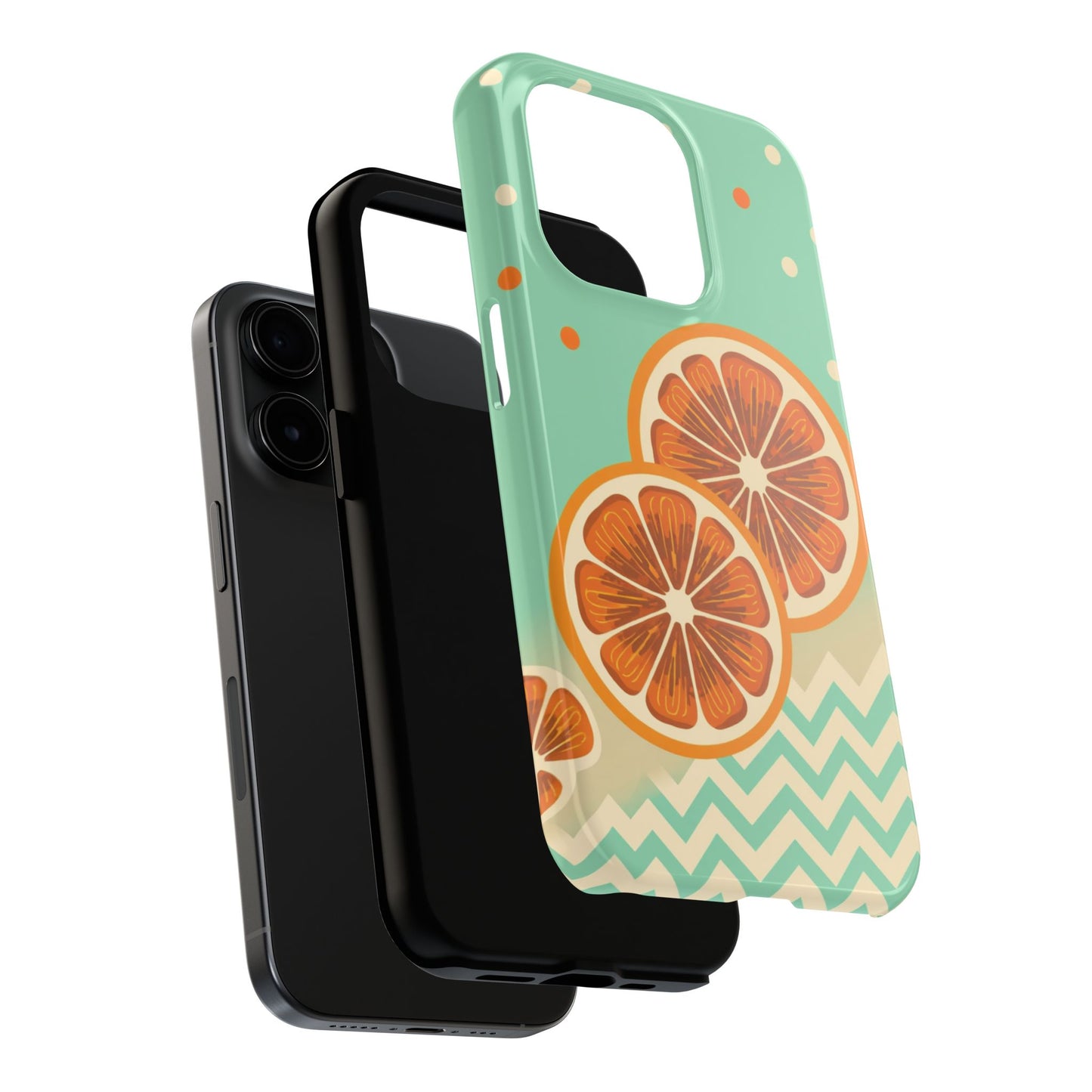 Citrus Vibe Tough Phone Case - Fun Orange Slice Design