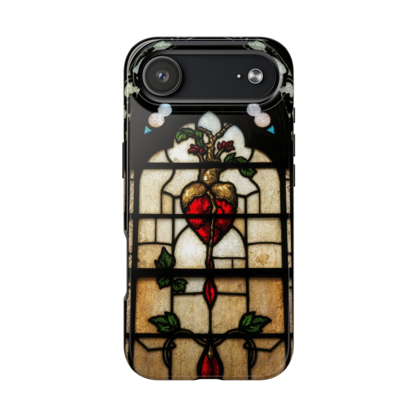 Stained Glass Heart Tough Phone Case - Unique Design for Protection & Style