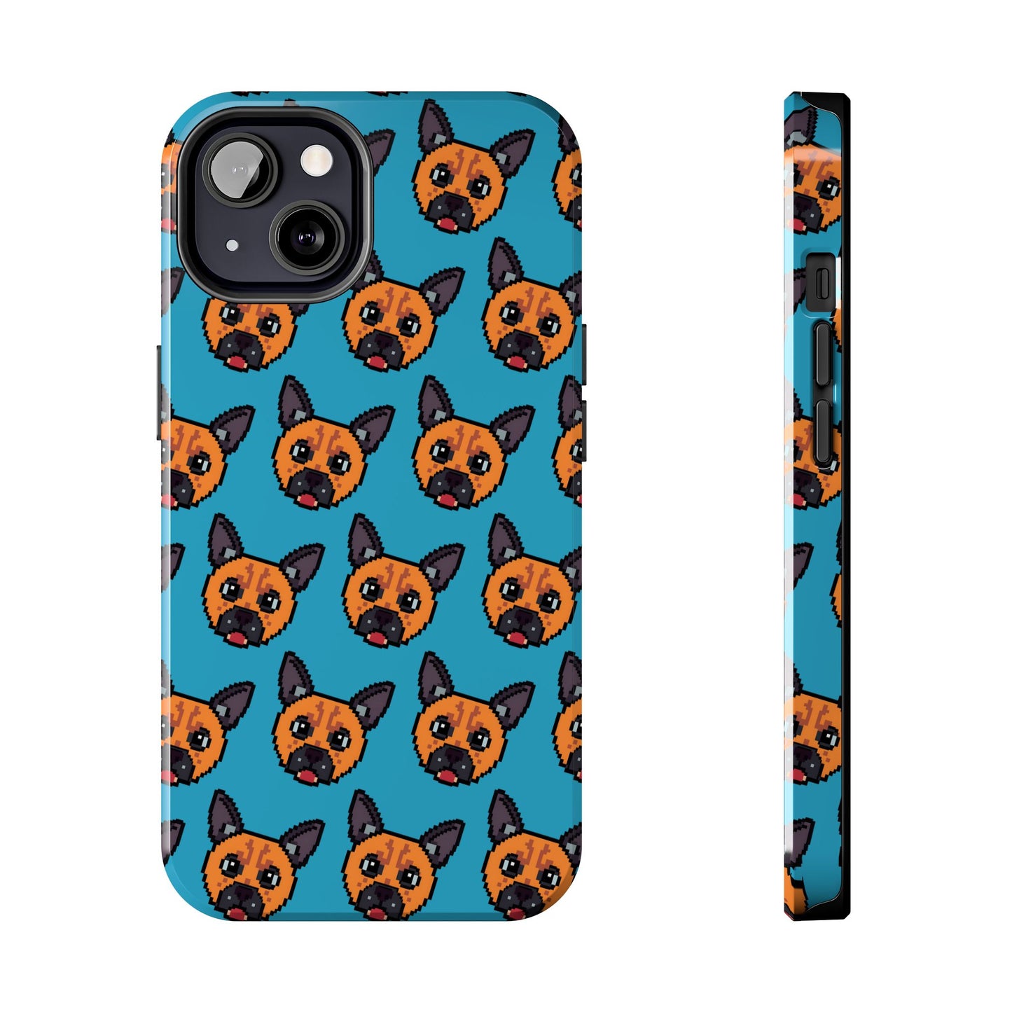 Cute Orange Dog Pixel Art Pattern Tough Phone Case - Fun & Durable Protection - for iPhone