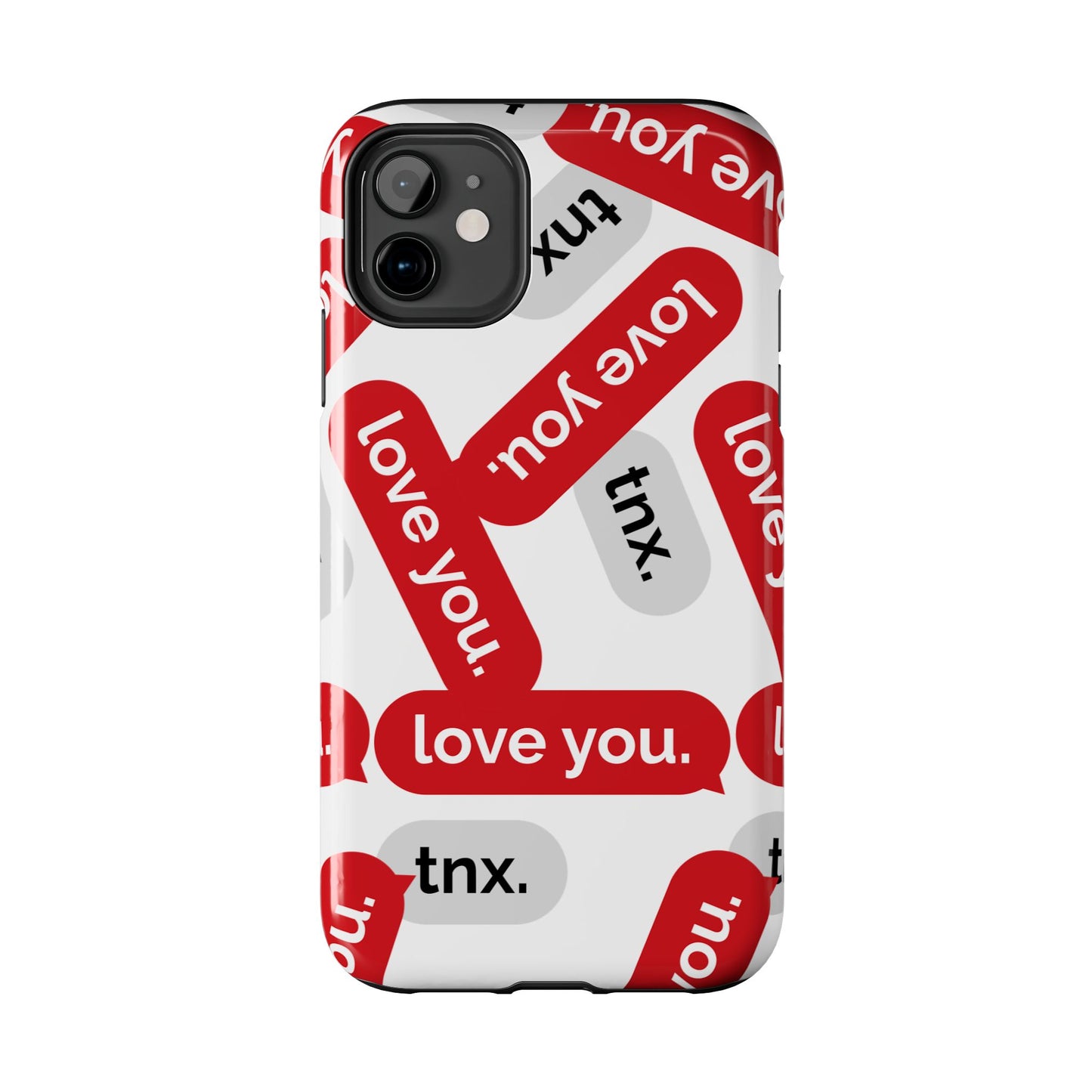 Love You&Tnx Tough Phone Case - Stylish and Protective for iPhone