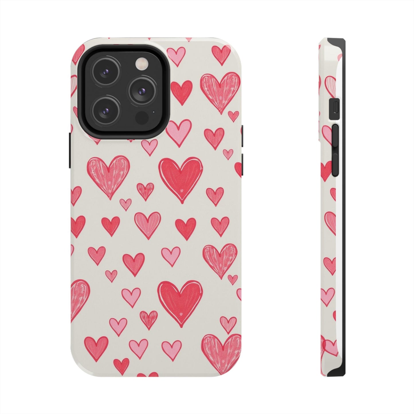 Heart Pattern Tough Phone Case - Cute and Stylish Protection