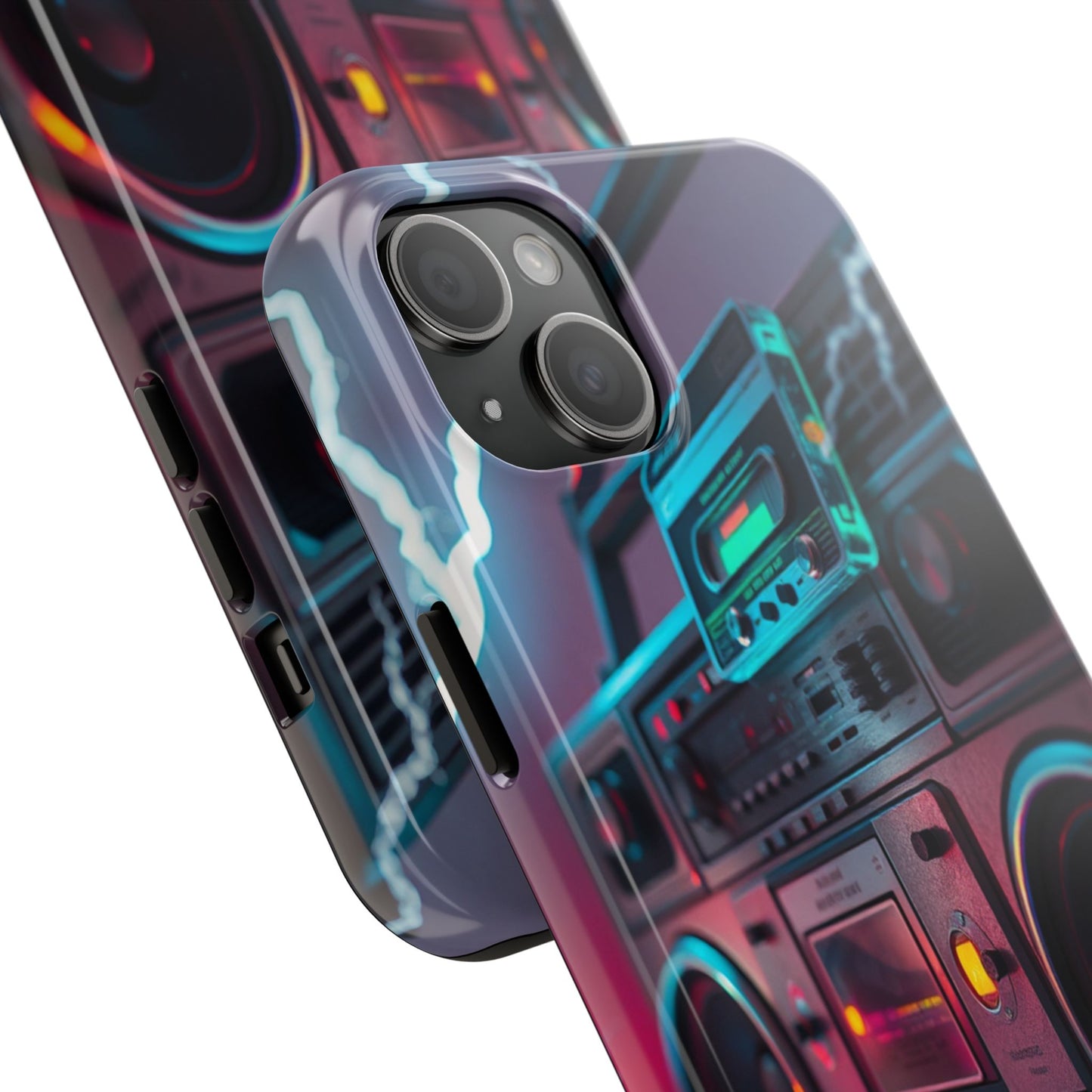 Retro Boombox Tough Phone Case – Vibrant Protection for Music Lovers