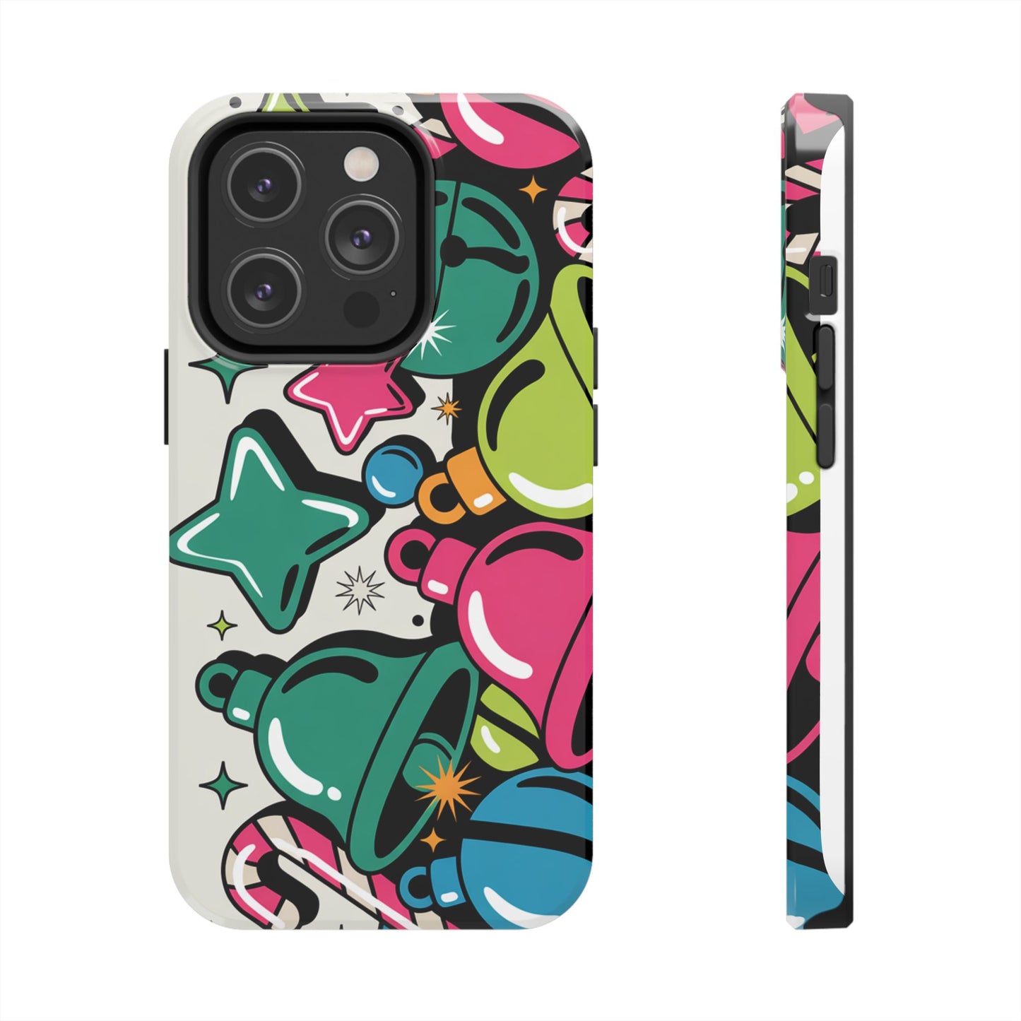 Retro 90's Colorful Bell Pattern Tough Phone Case for iPhones
