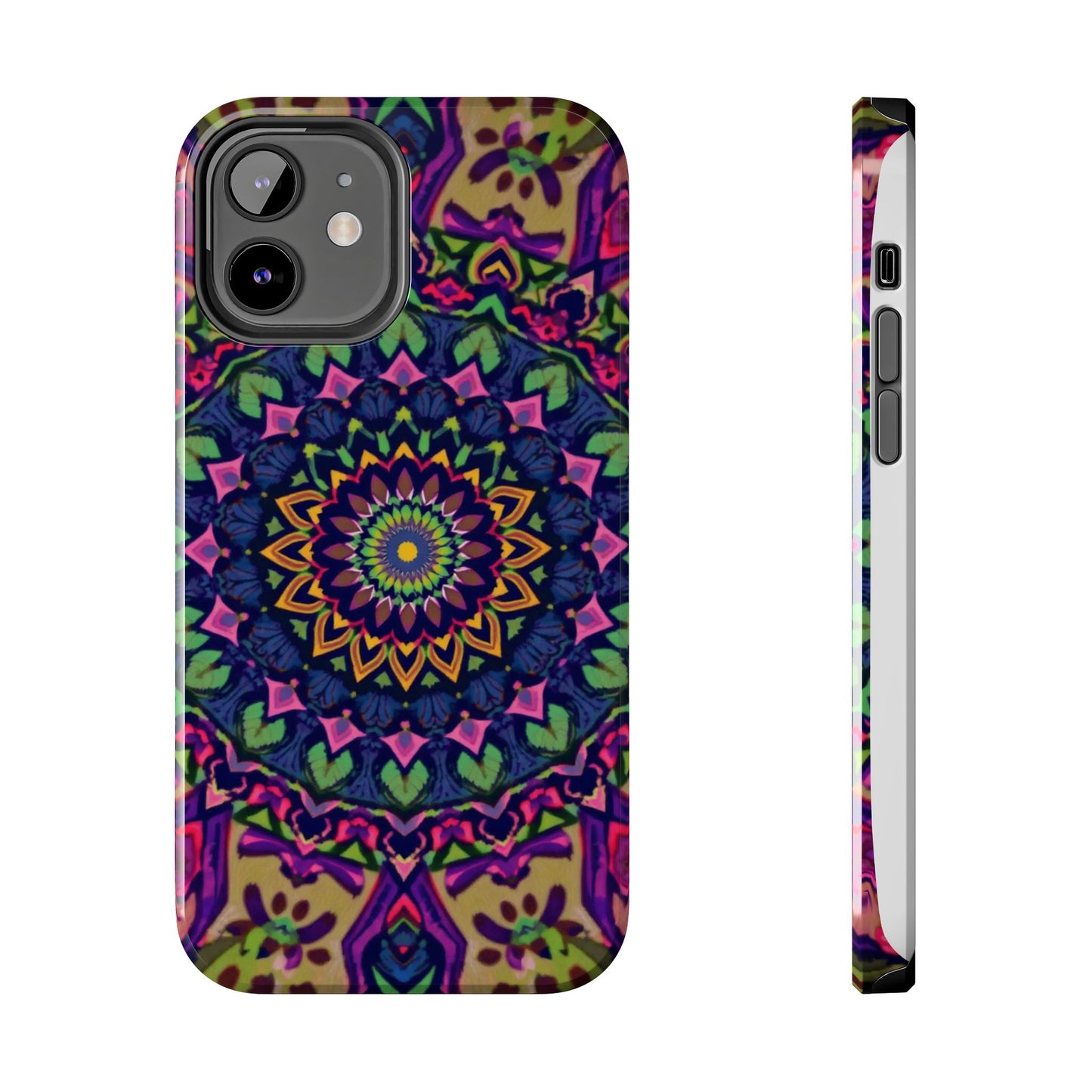 Vibrant Mandala Tough Phone Case - Colorful, Purple Fusion, Durable Protection for Your Device - for iPhone