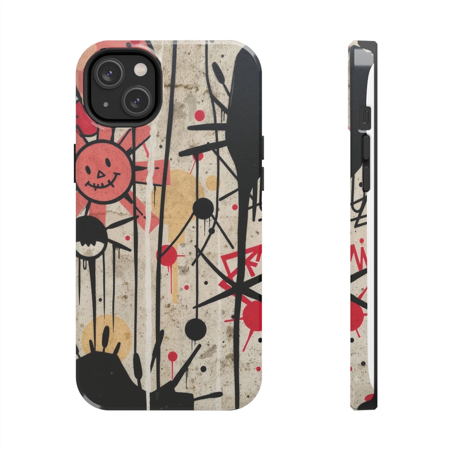 Artistic Tough Phone Case - Abstract Fun Grafitti Design for Protective Style - for iPhone